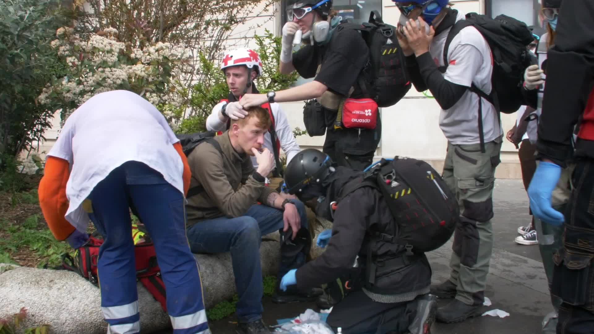 Clashes at the 1 May rally in Paris, France