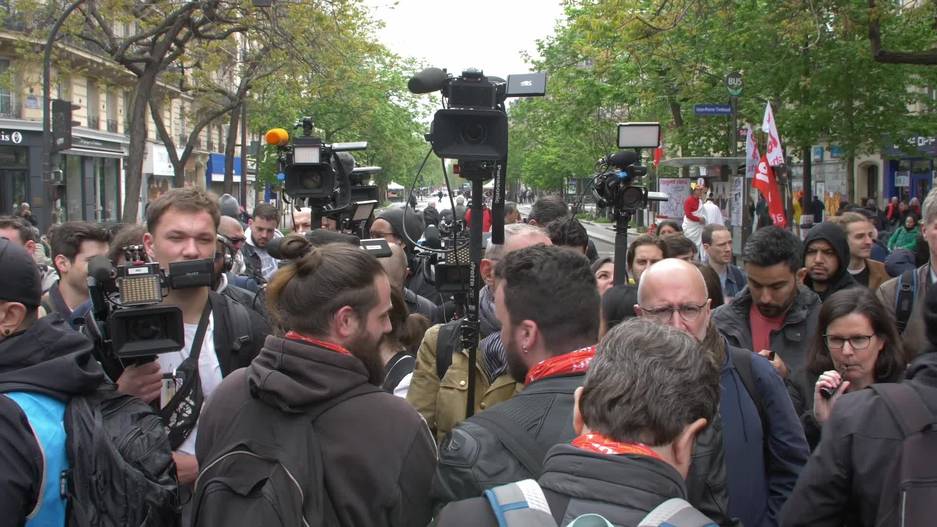 Clashes at the 1 May rally in Paris, France