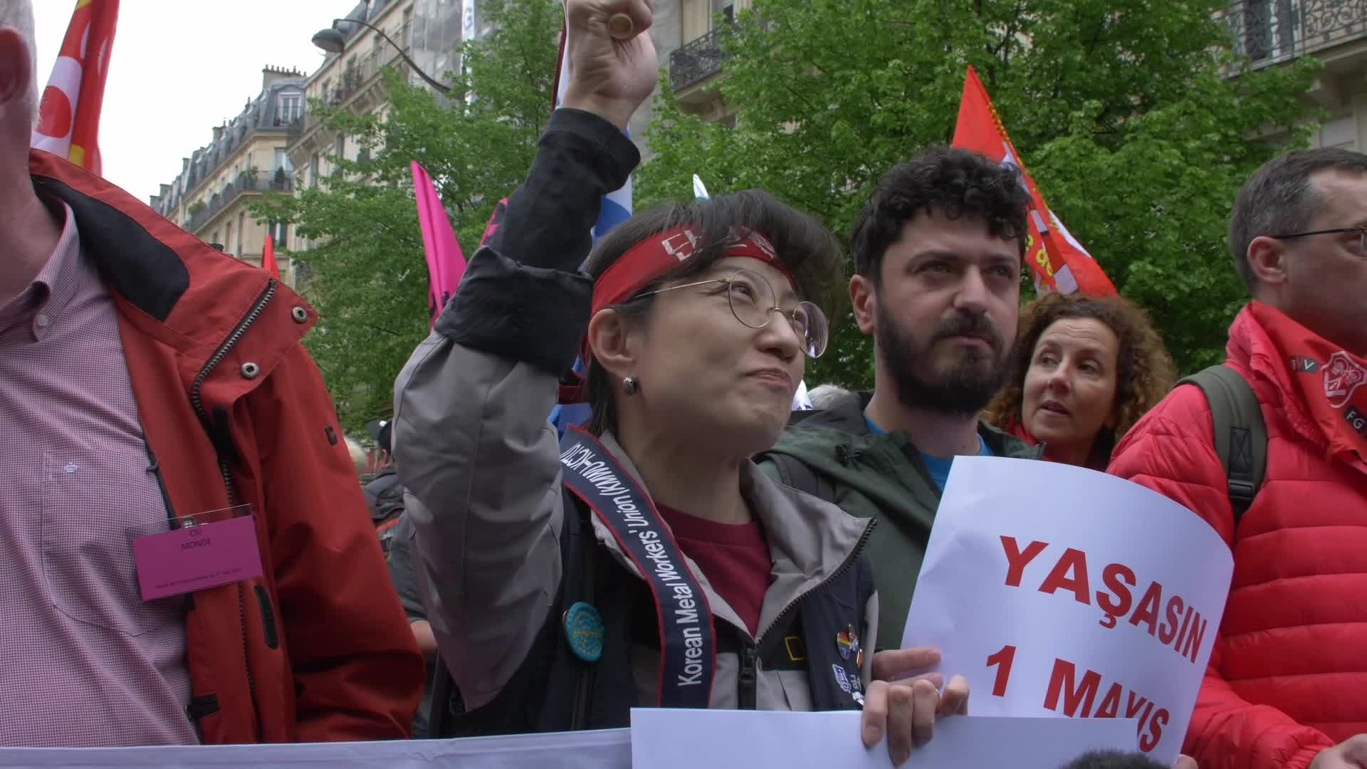 Clashes at the 1 May rally in Paris, France