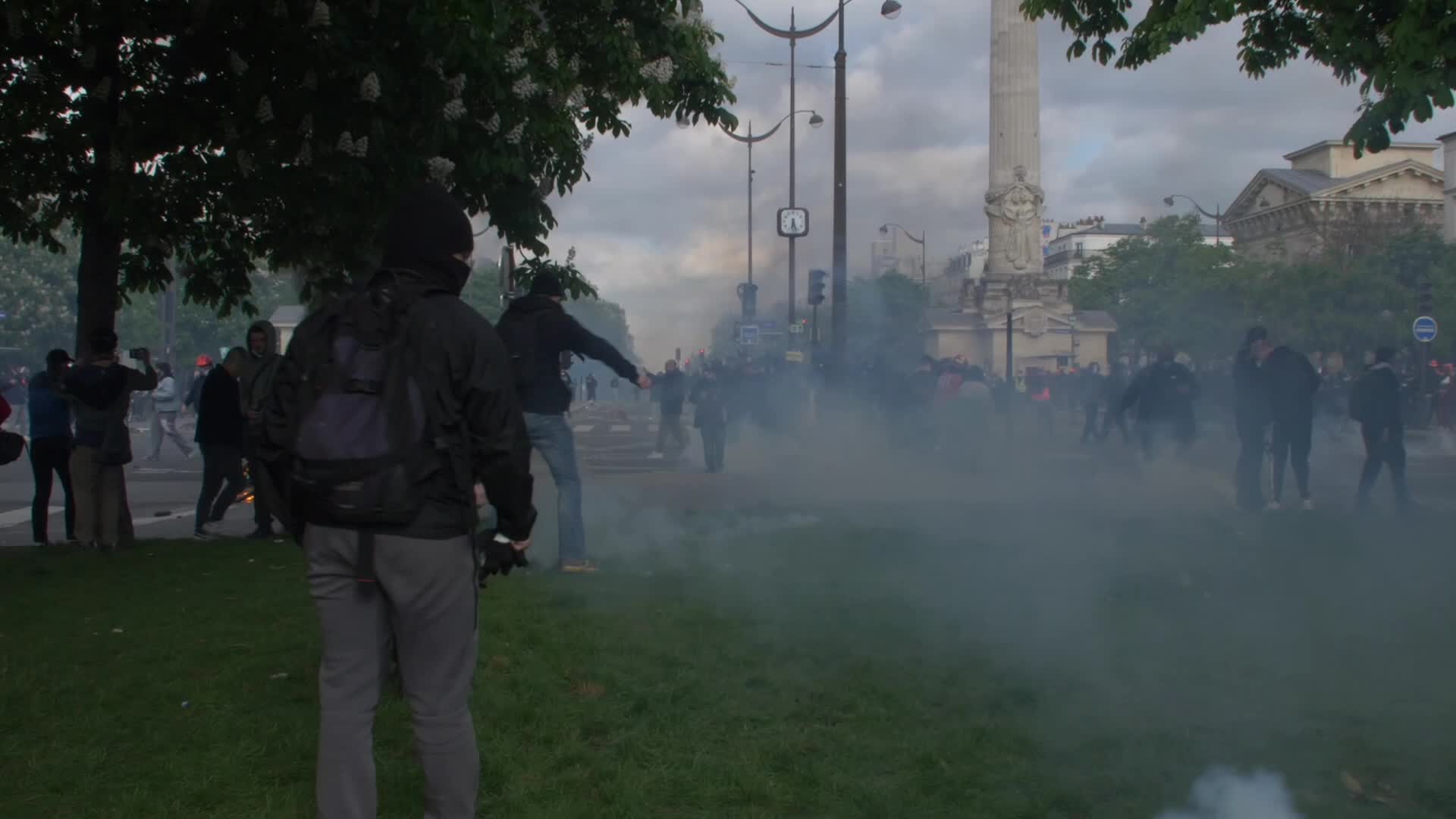 Clashes at the 1 May rally in Paris, France