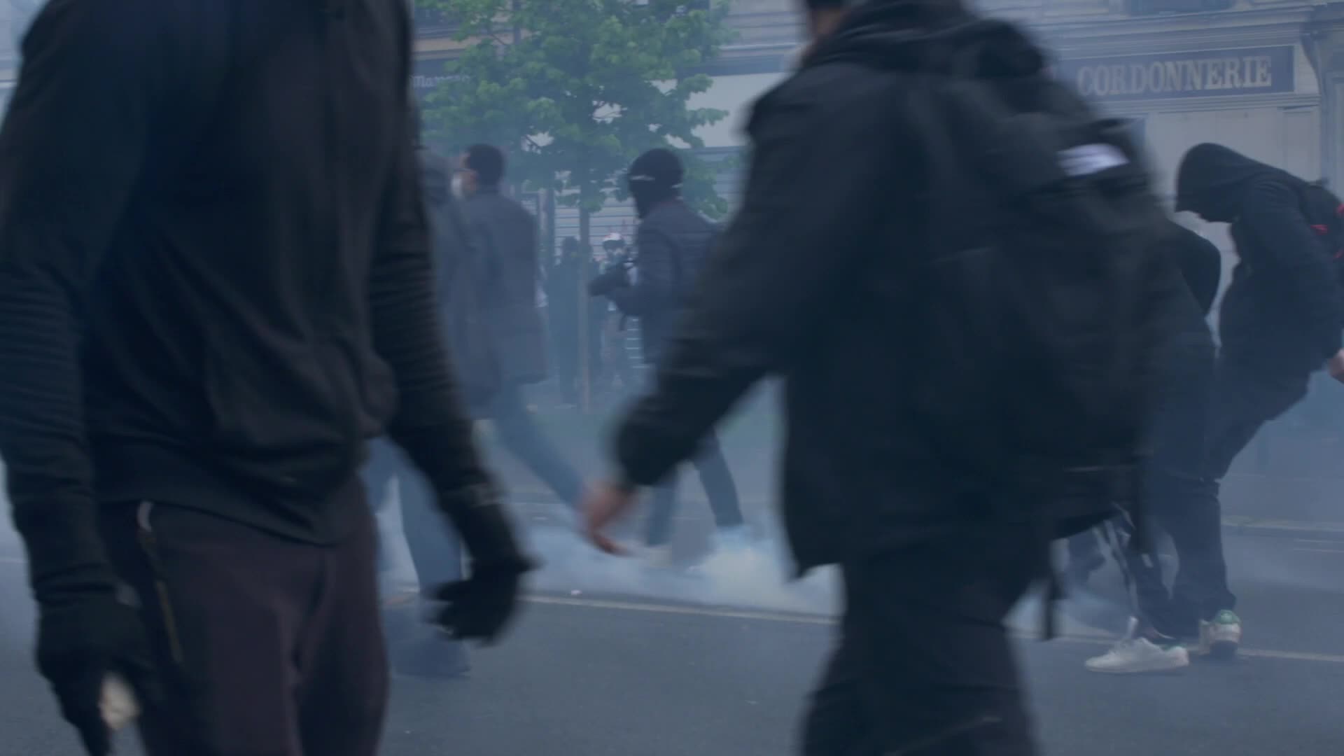 Clashes at the 1 May rally in Paris, France