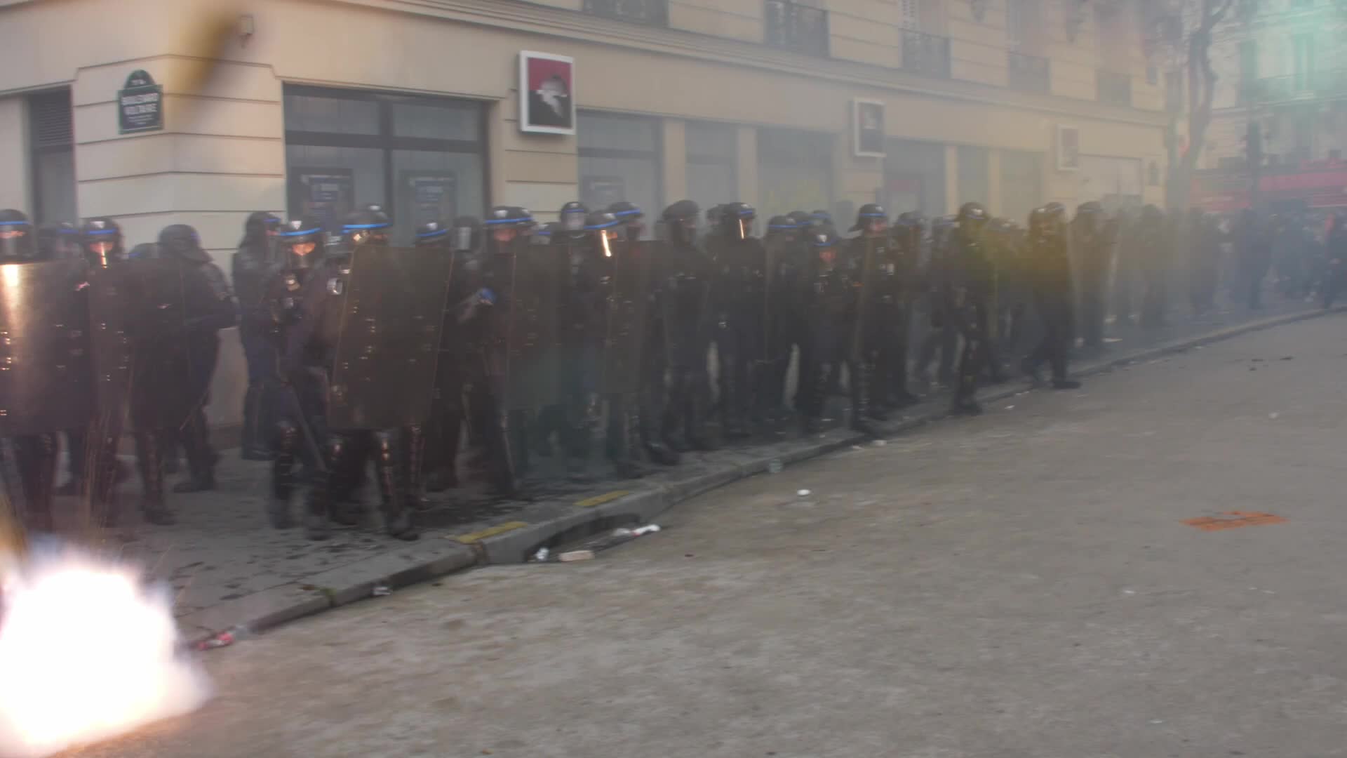 Clashes at the 1 May rally in Paris, France
