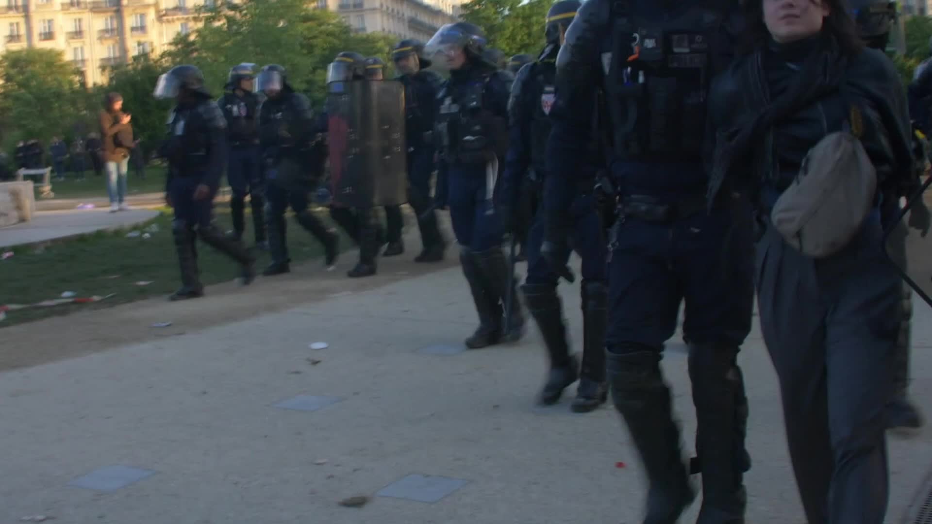 Clashes at the 1 May rally in Paris, France