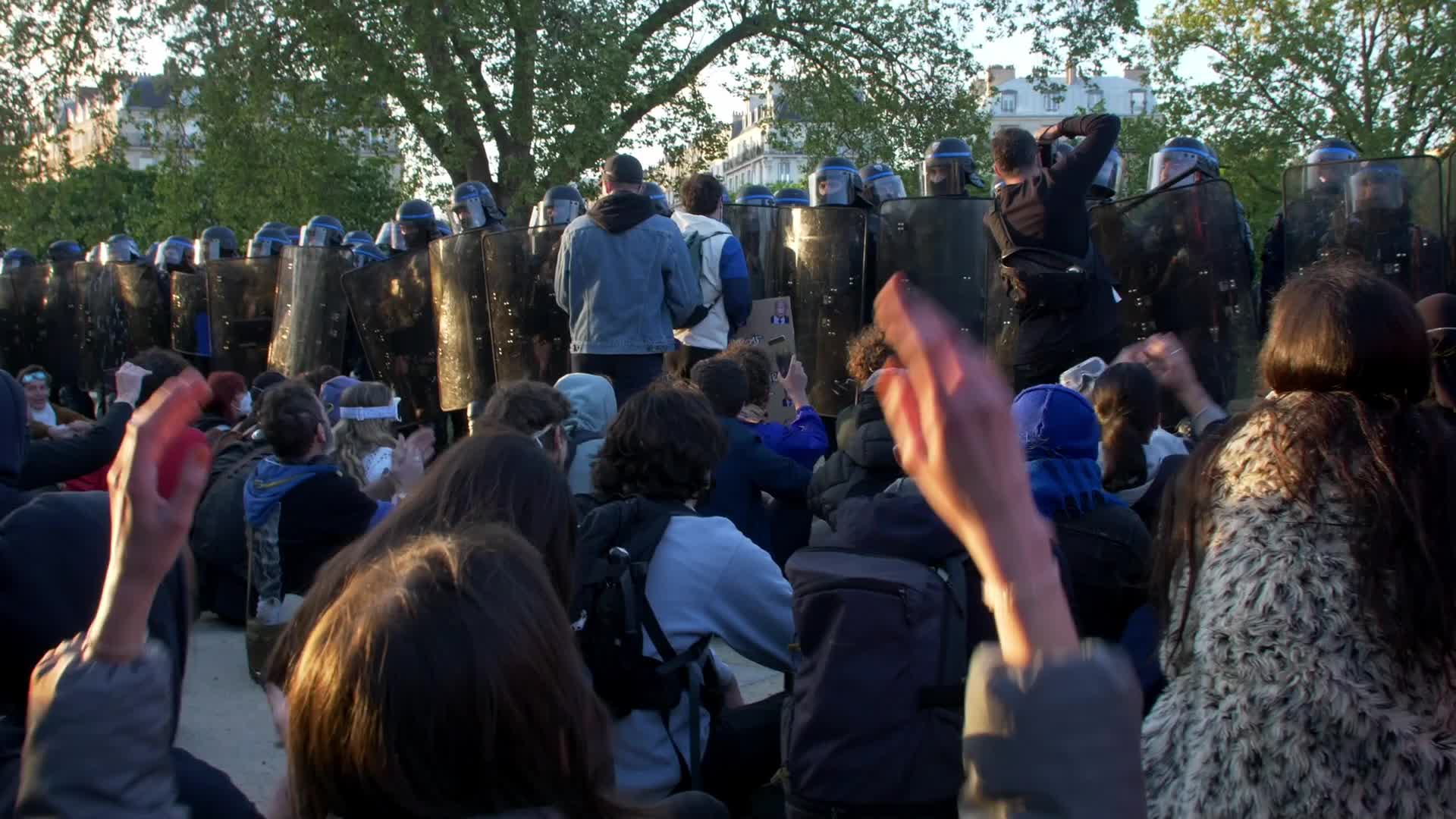 Clashes at the 1 May rally in Paris, France