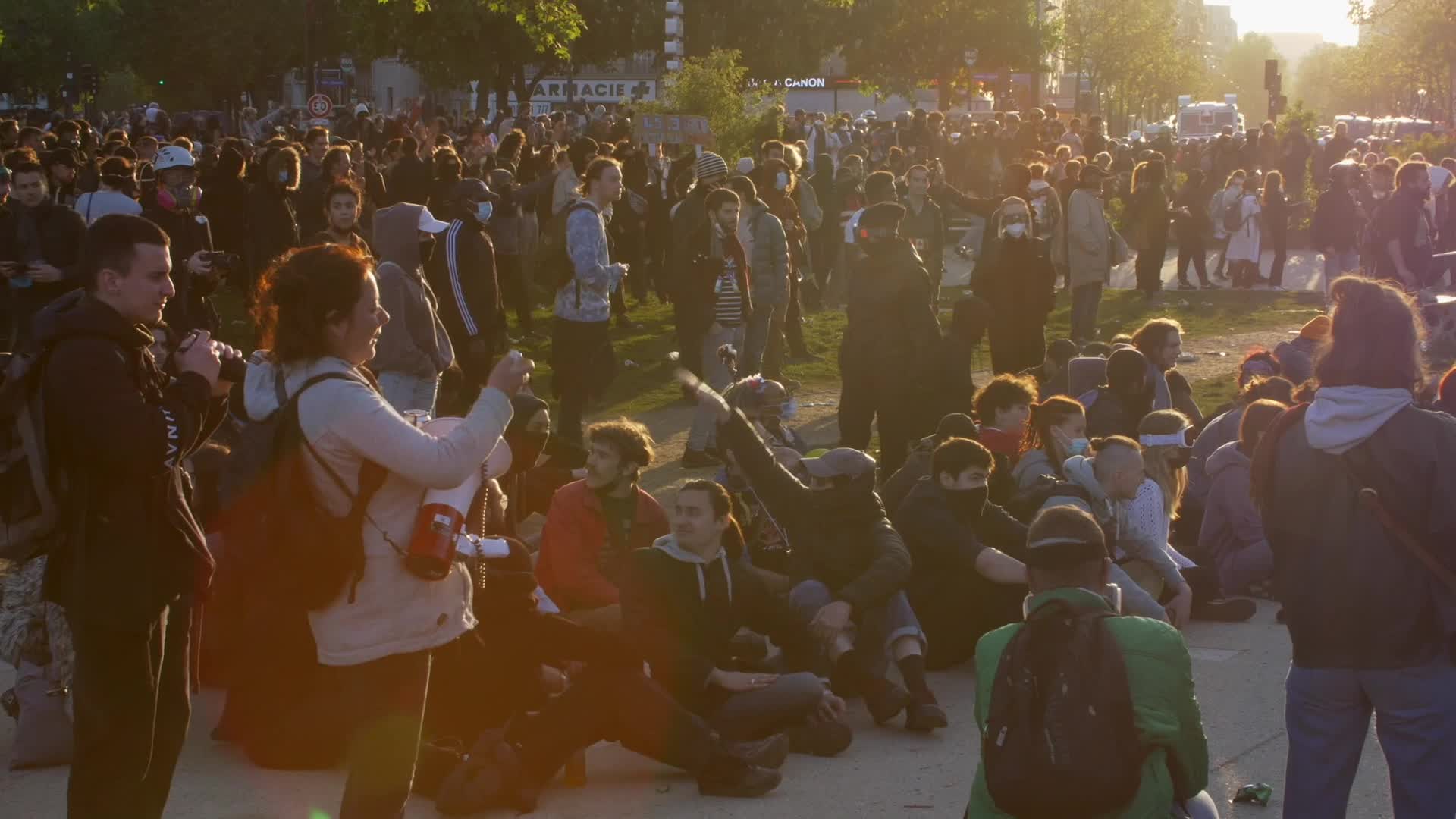 Clashes at the 1 May rally in Paris, France