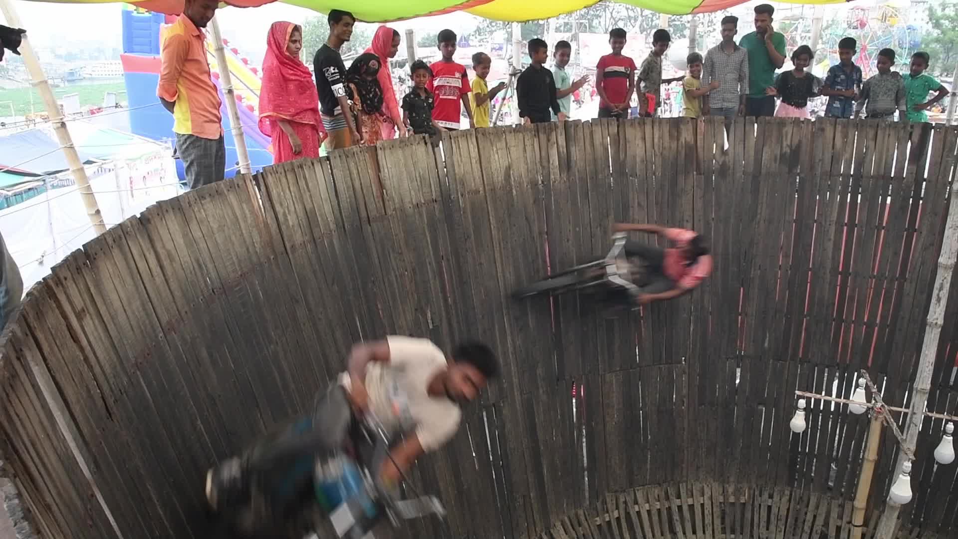 Traditional Bike Stunt Show In Dhaka