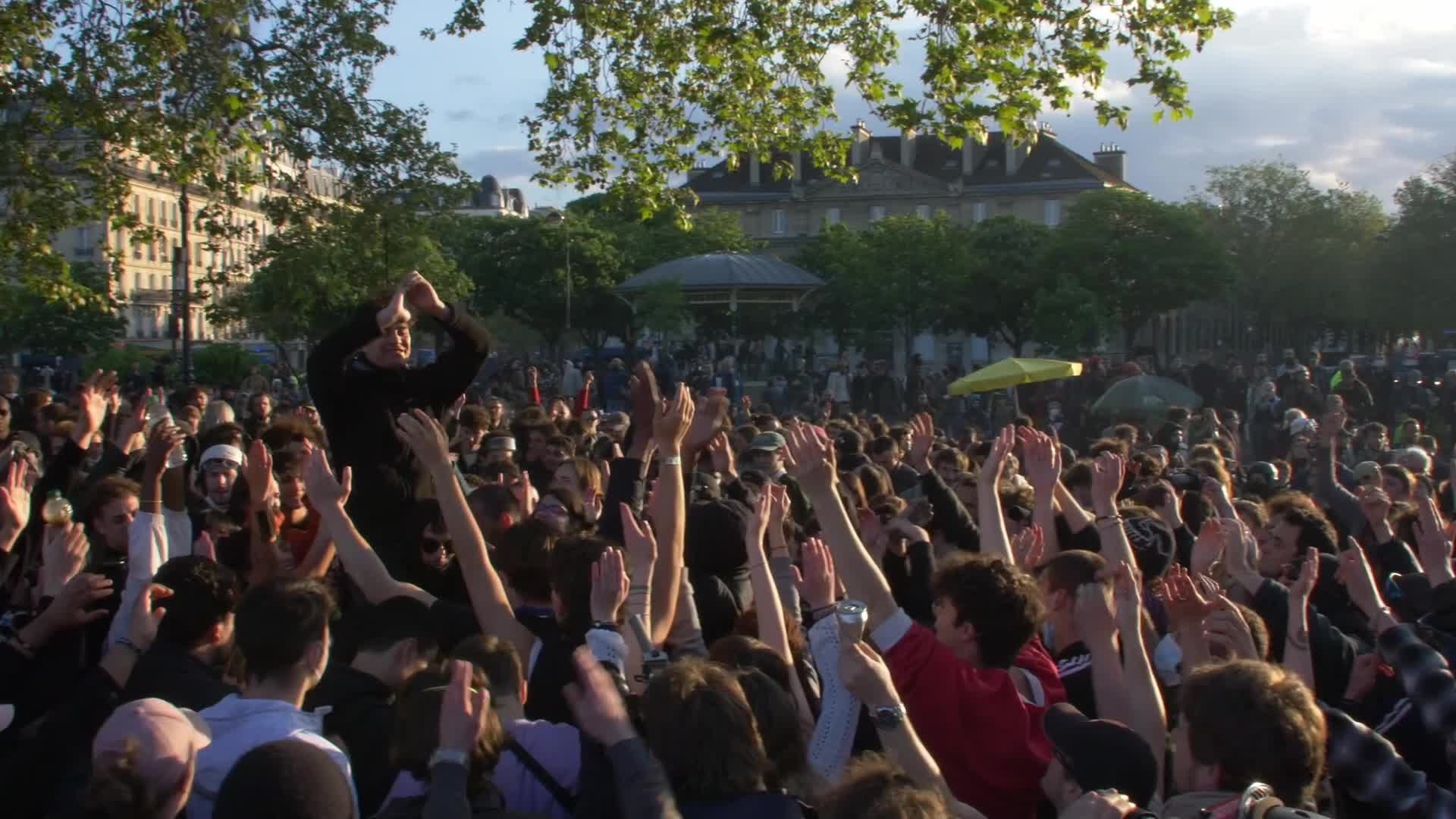 Clashes at the 1 May rally in Paris, France