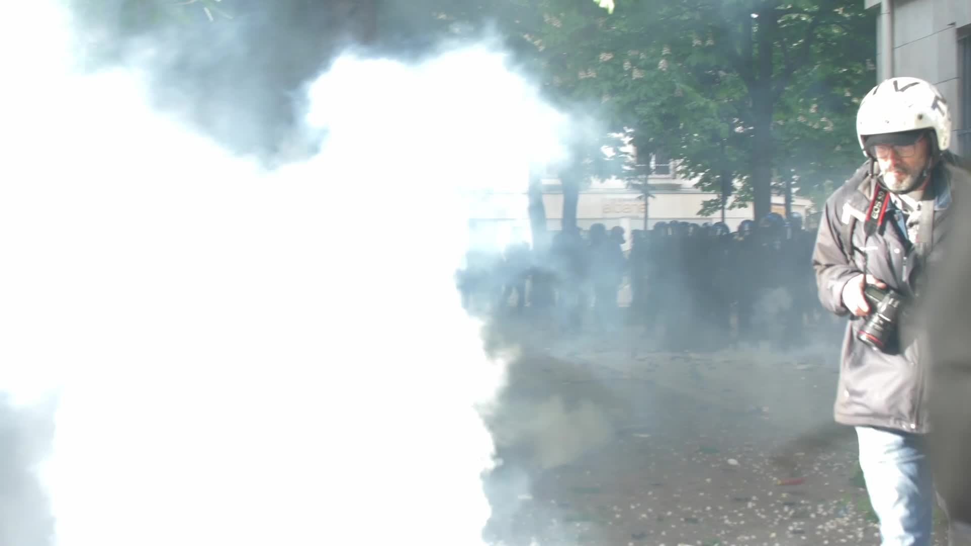 Clashes at the 1 May rally in Paris, France