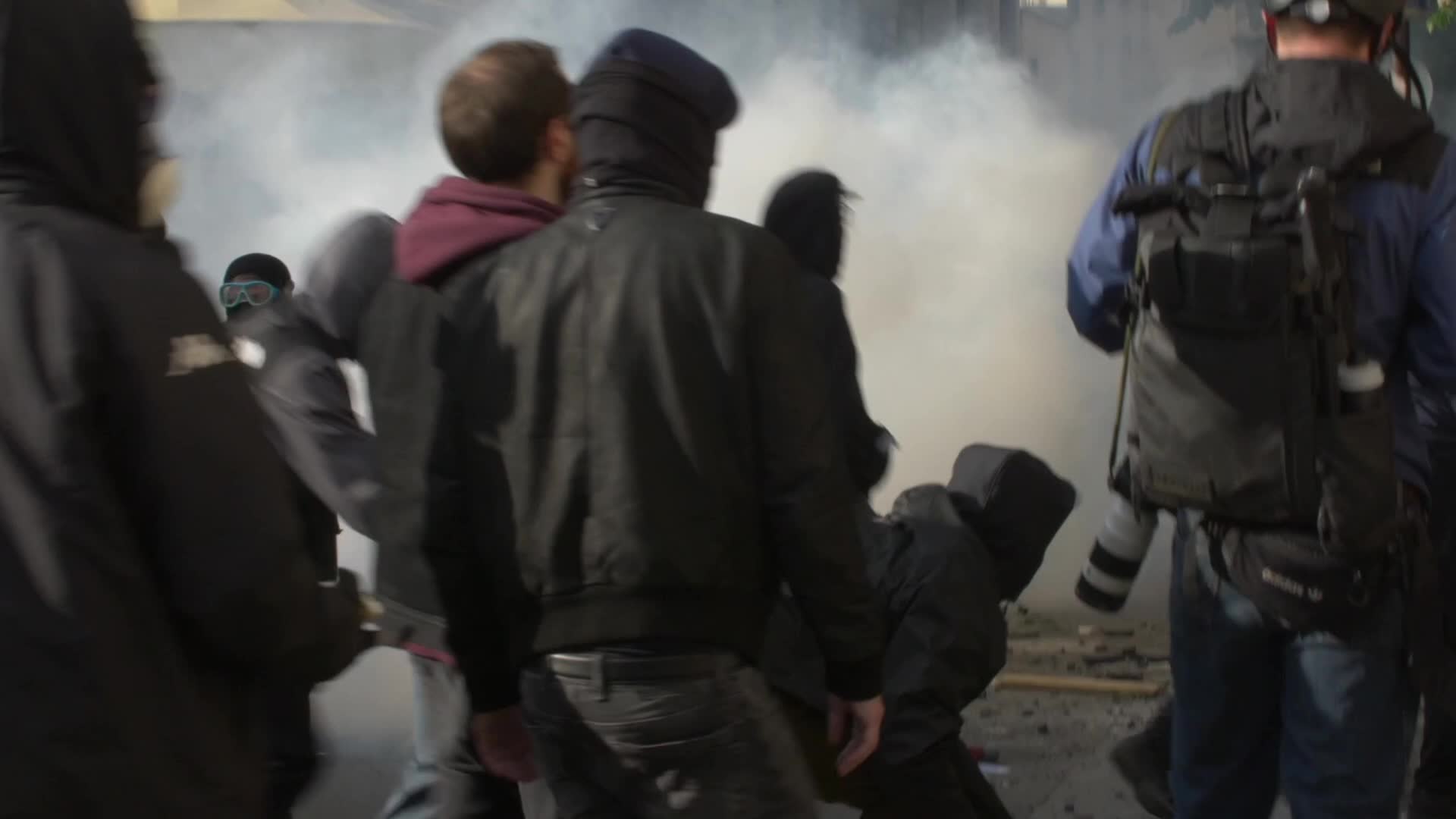 Clashes at the 1 May rally in Paris, France