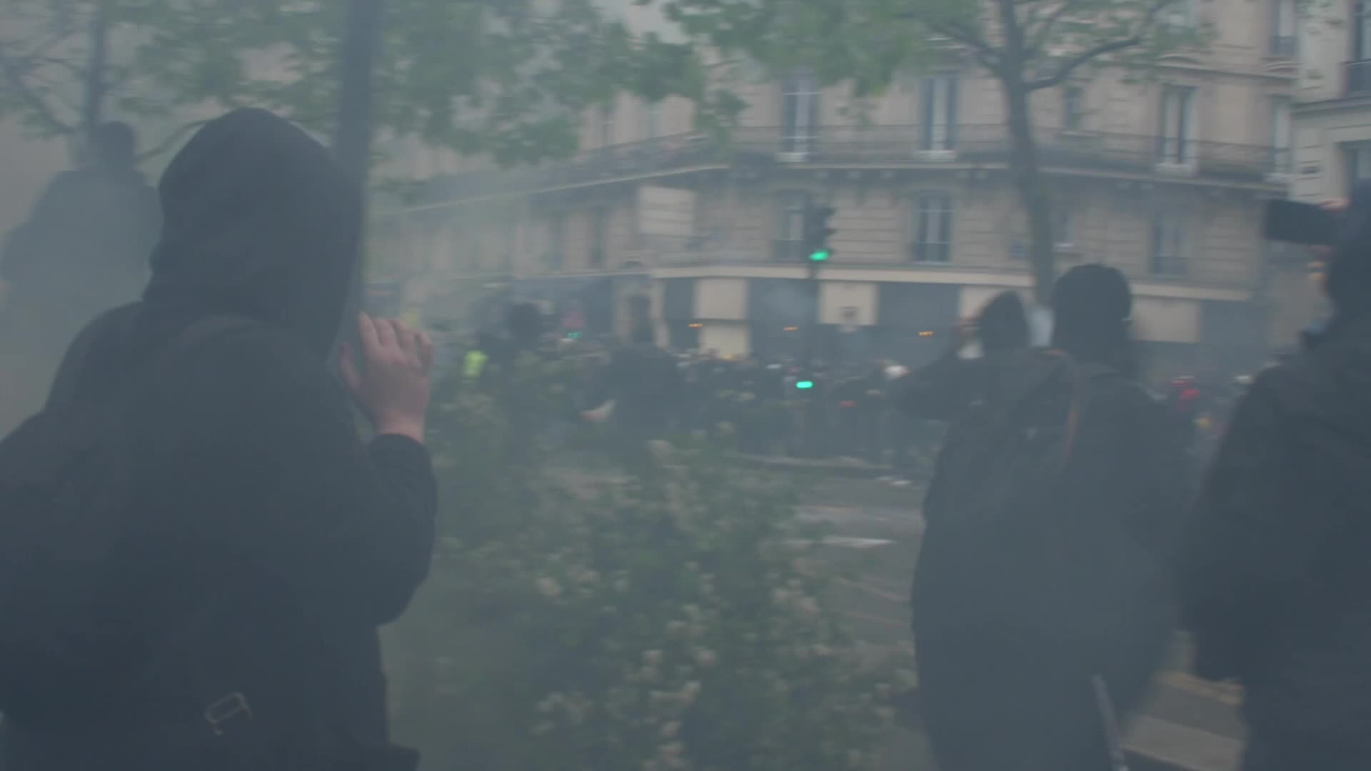 Clashes at the 1 May rally in Paris, France