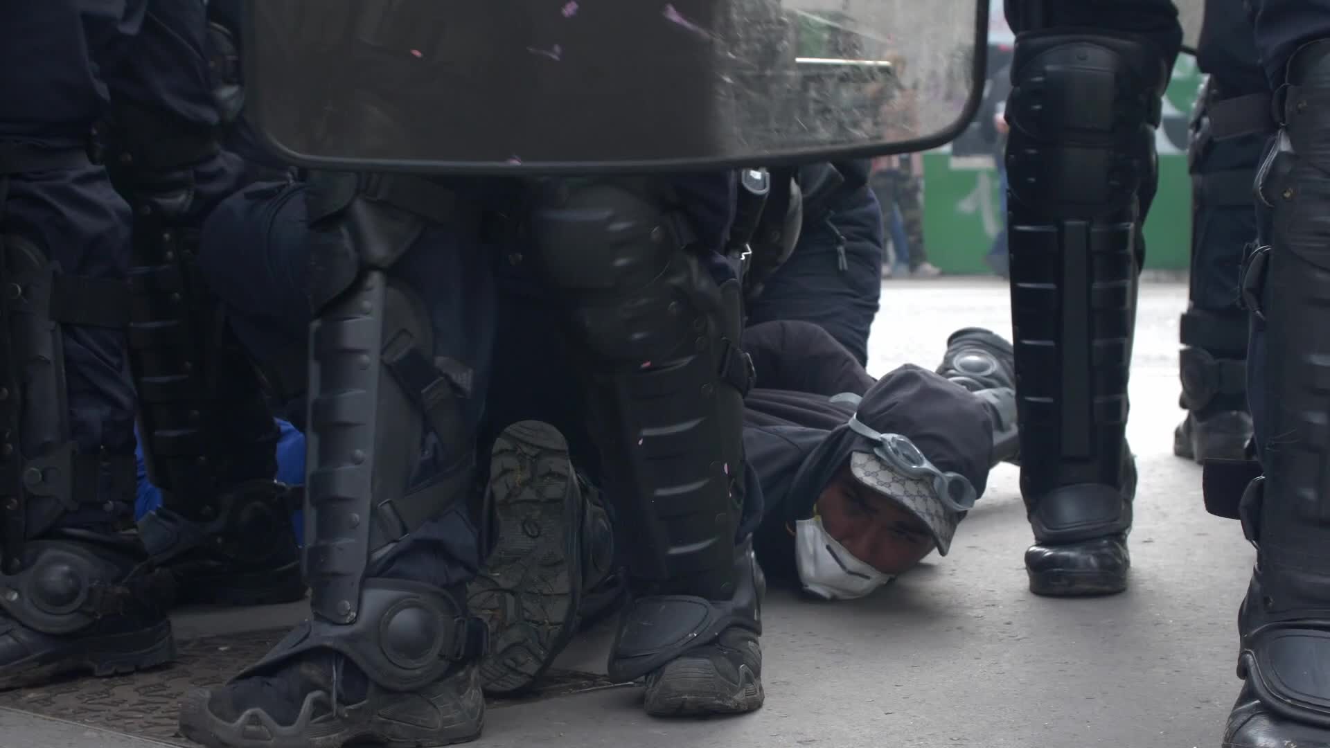 Clashes at the 1 May rally in Paris, France