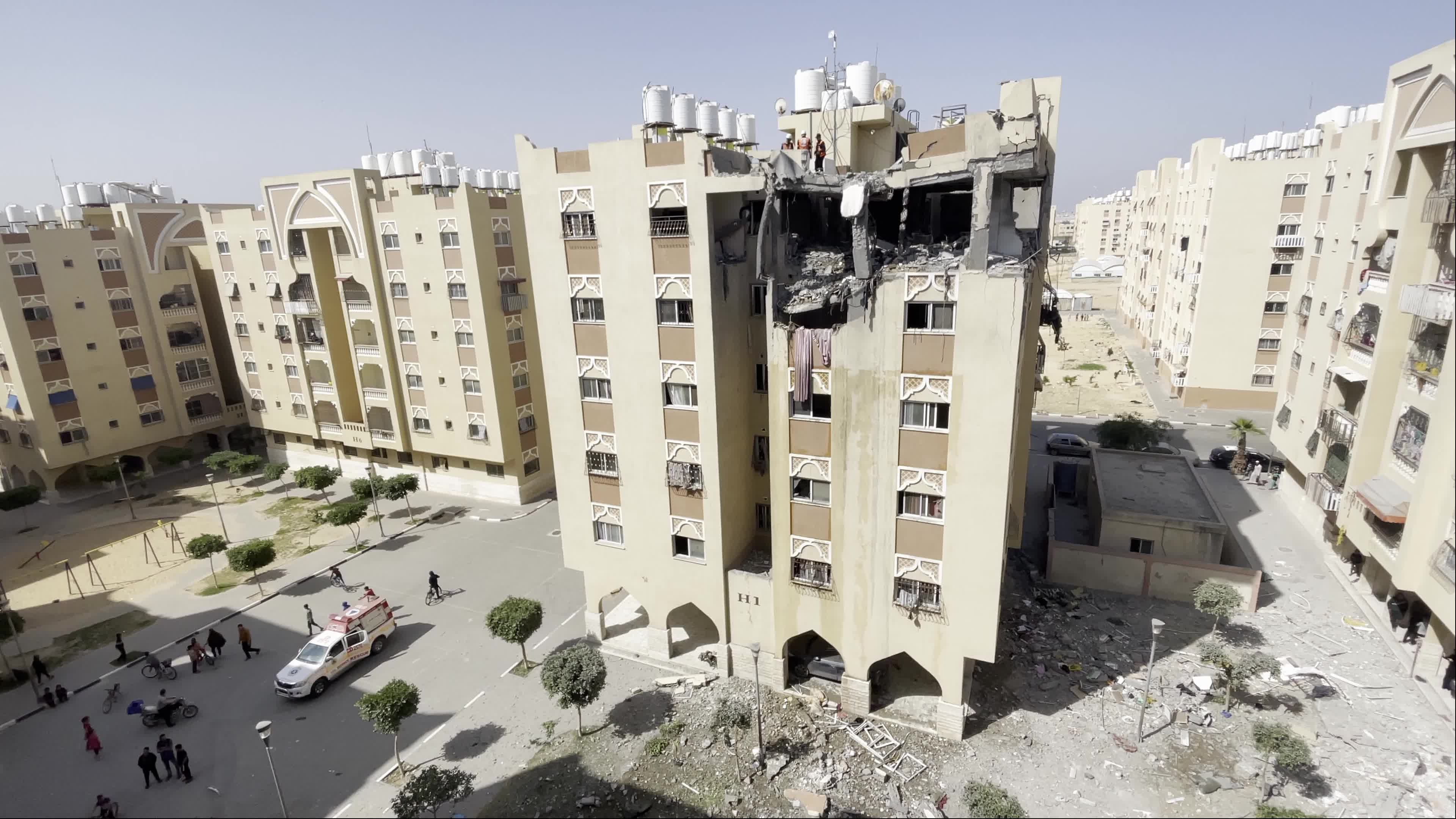 Aftermath of Israeli airstrike in Gaza, Palestine