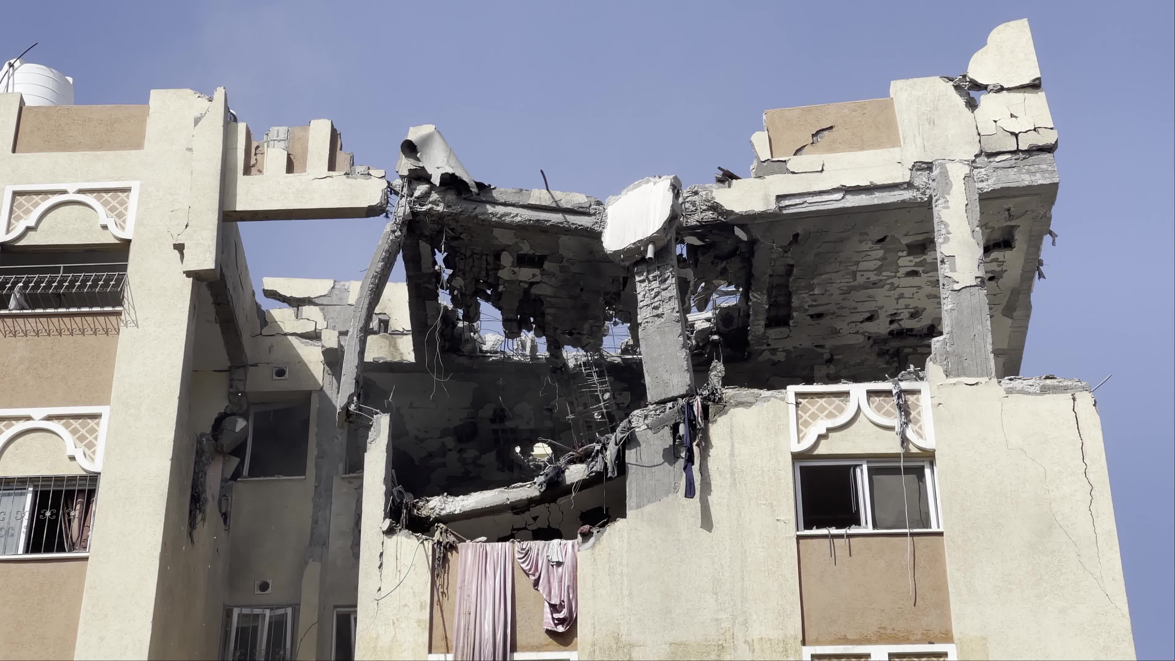 Aftermath of Israeli airstrike in Gaza, Palestine