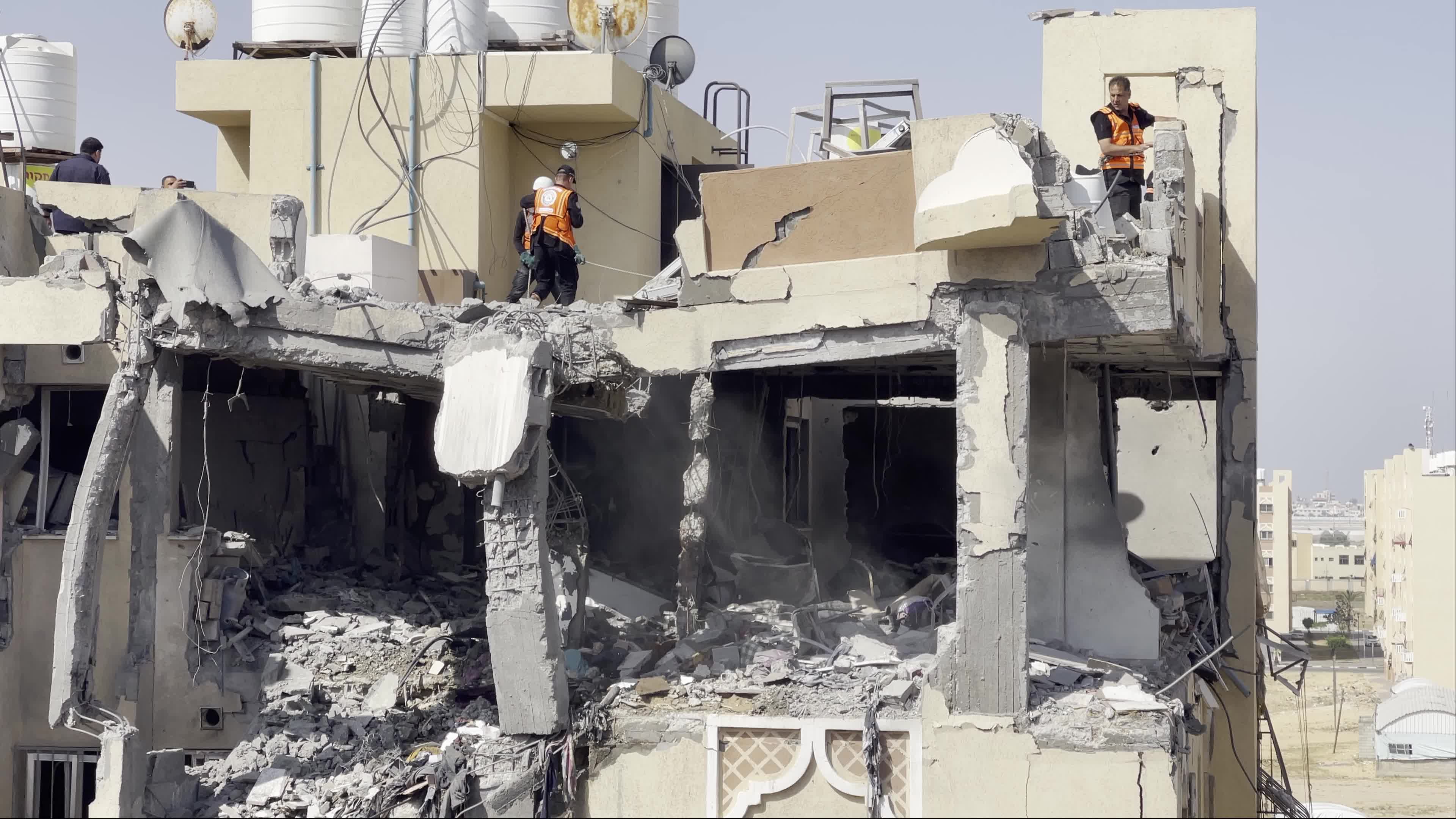 Aftermath of Israeli airstrike in Gaza, Palestine