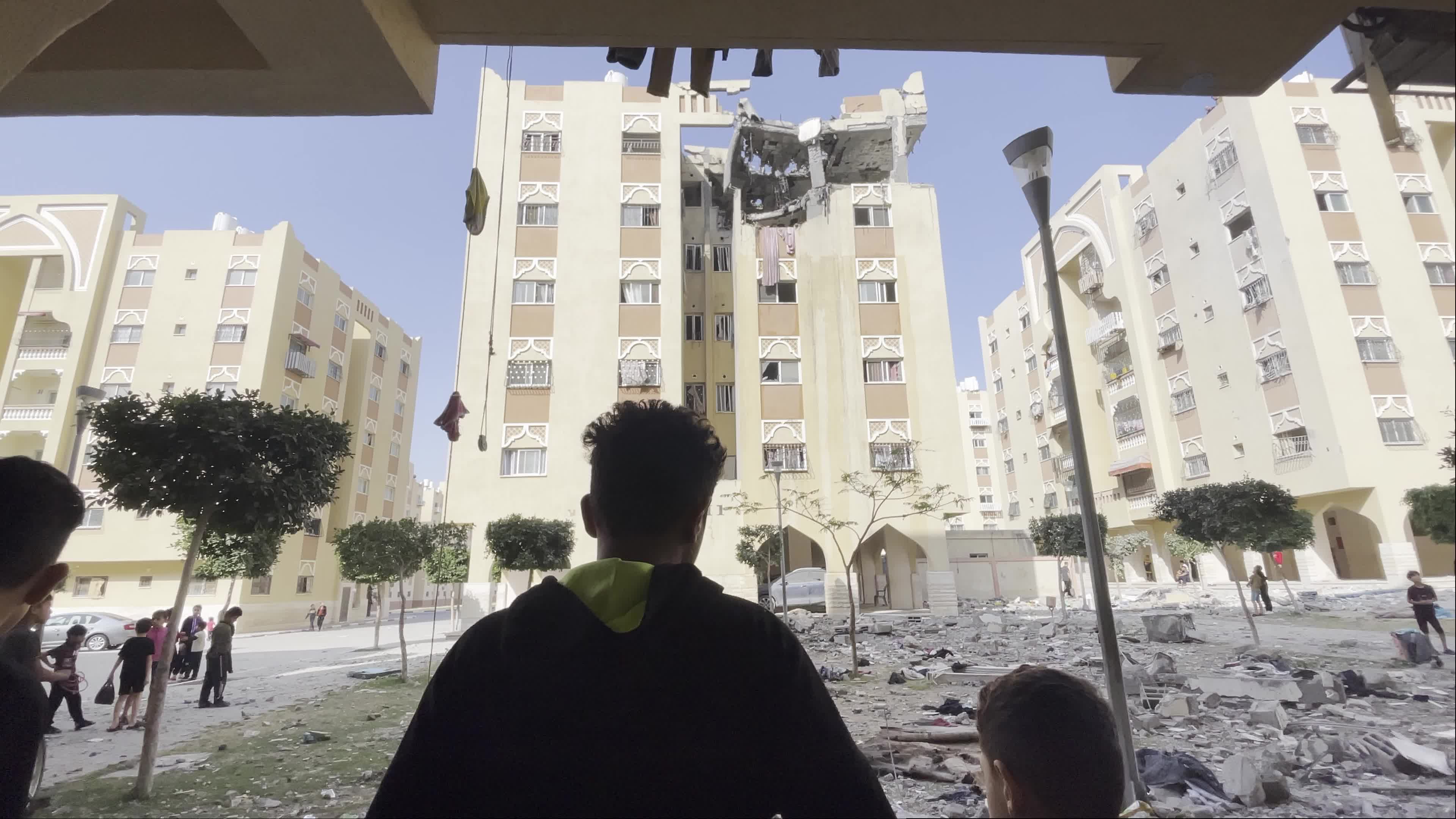 Aftermath of Israeli airstrike in Gaza, Palestine