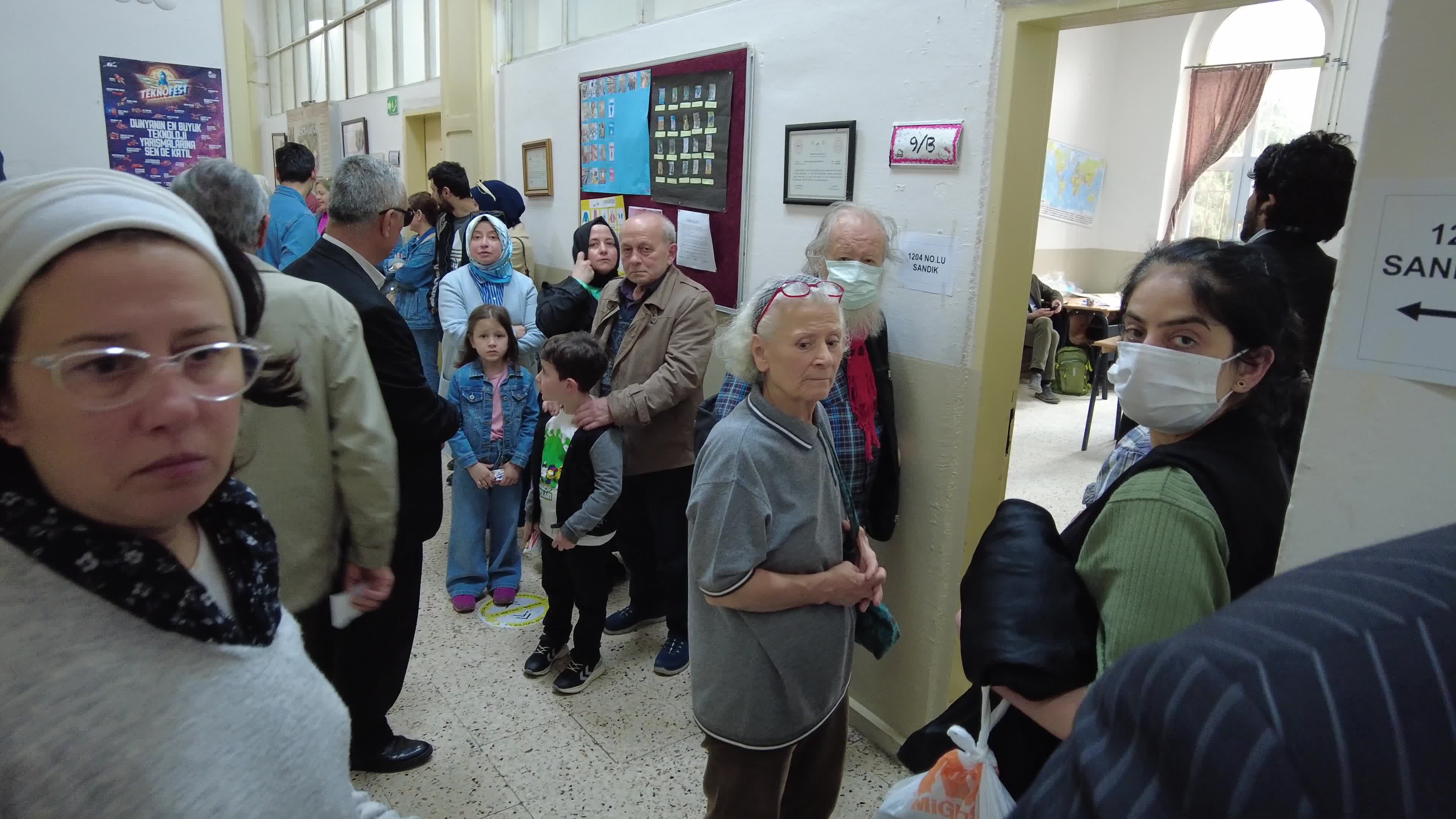 Turkish voters at the polling station in Karaköy district, Istanbul