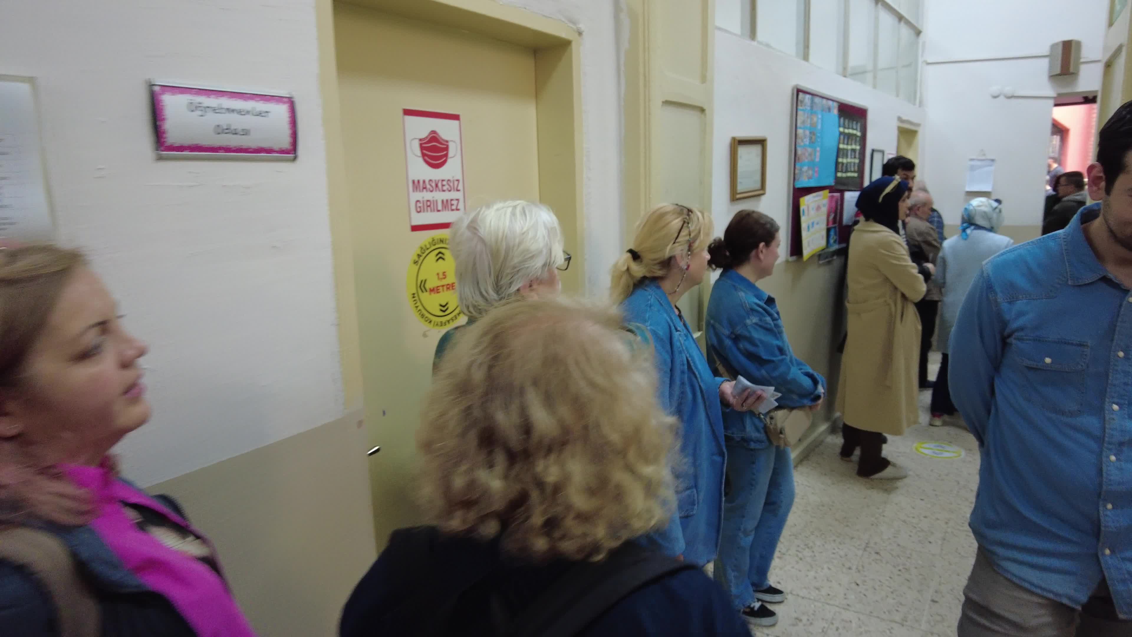 Turkish voters at the polling station in Karaköy district, Istanbul