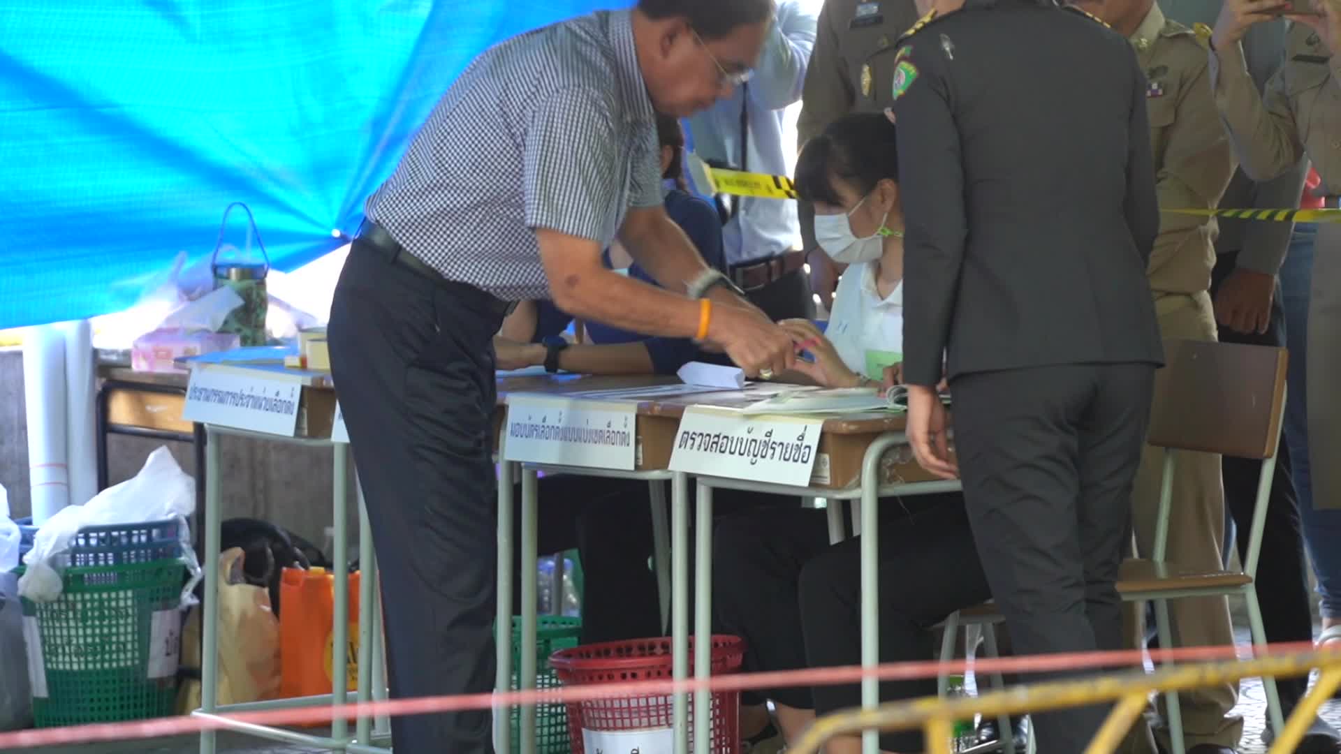Thai Prime Minister Candidate United Thai Nation Party's Prayut Chan-o-cha Voting In Bangkok, Thailand 2023.