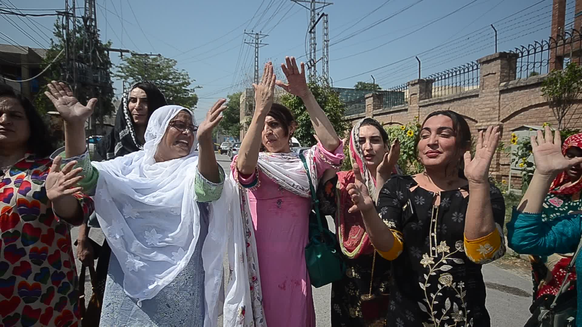 Members of transgender community protest in Peshawar
