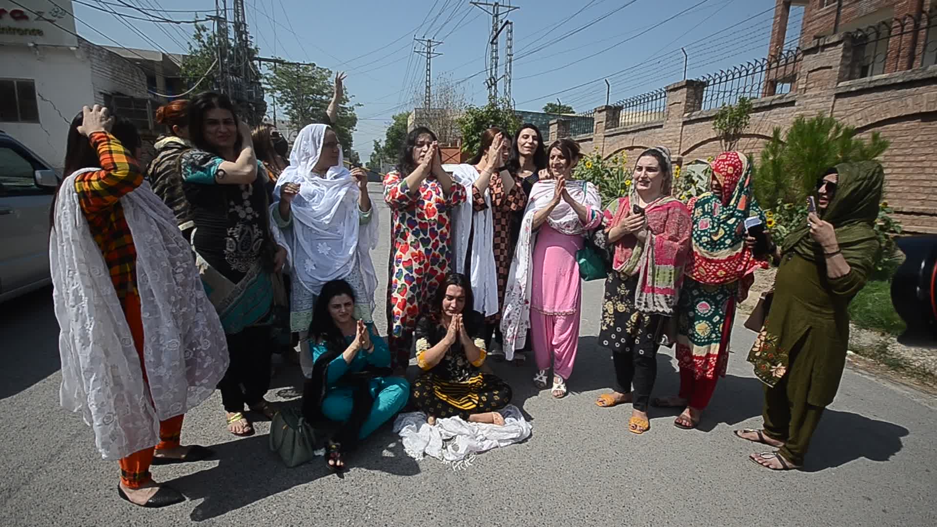 Members of transgender community protest in Peshawar
