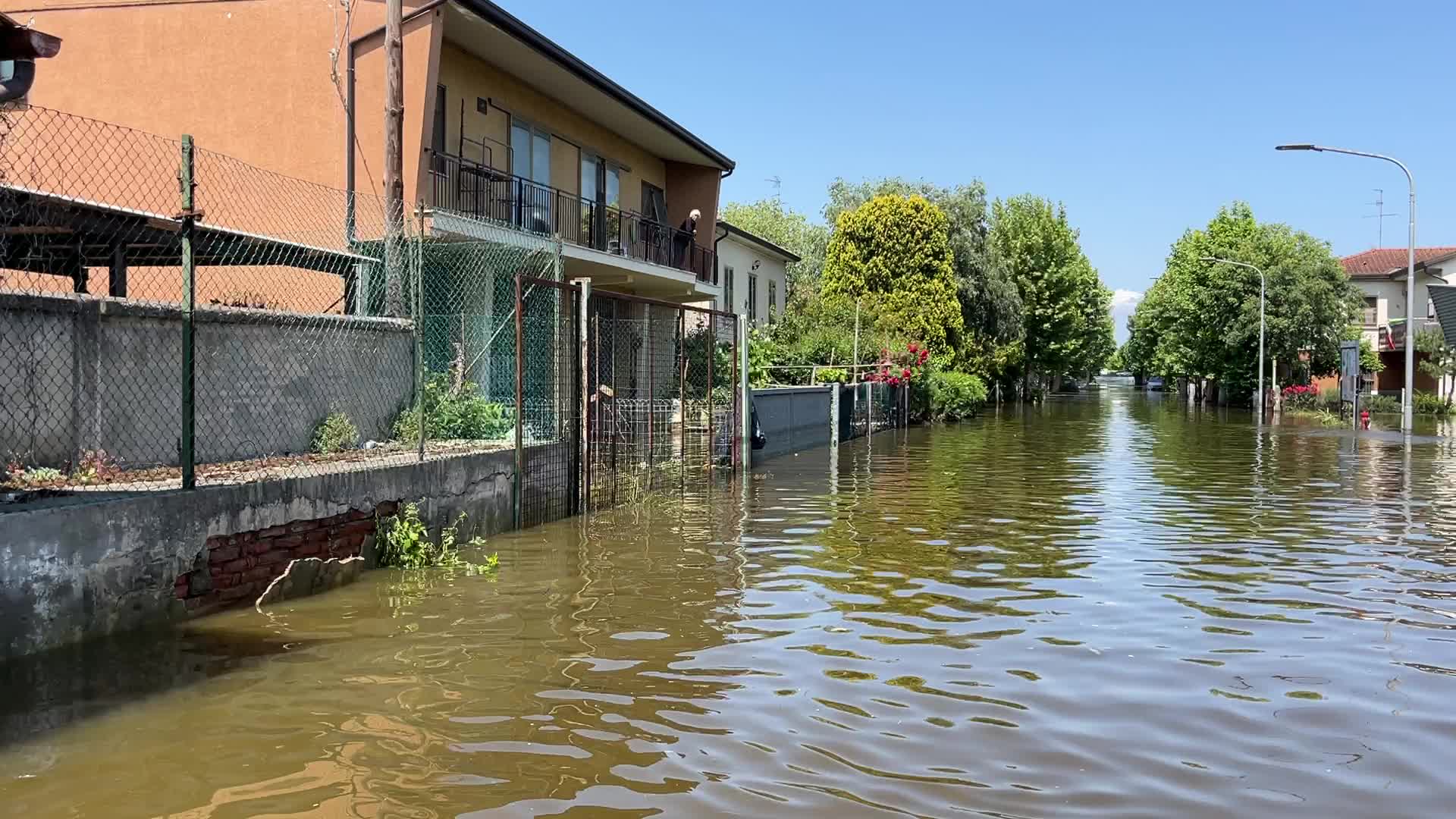 Flood damages in Conselice in Emilia Romagna