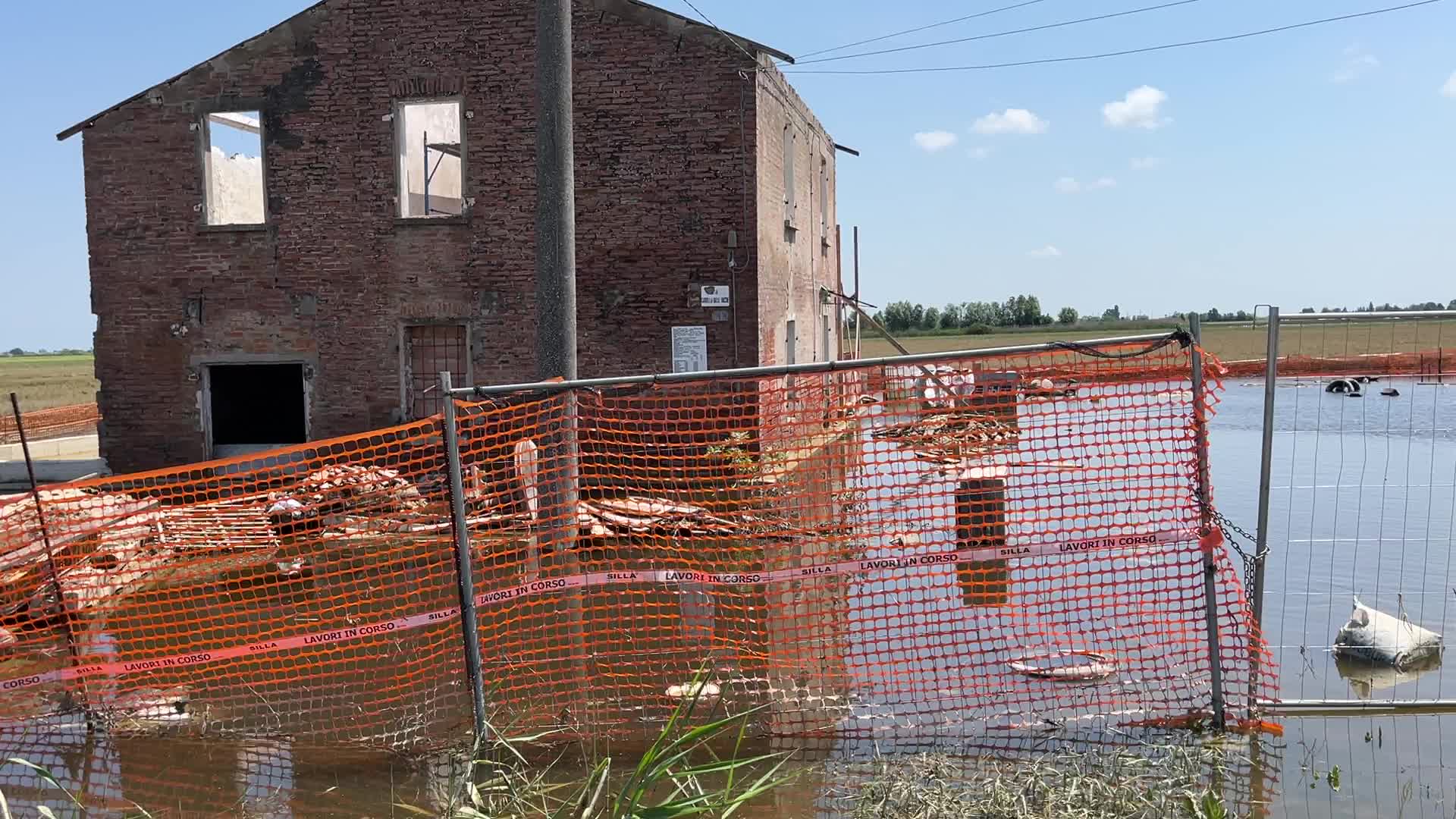 Flood damages in Conselice in Emilia Romagna