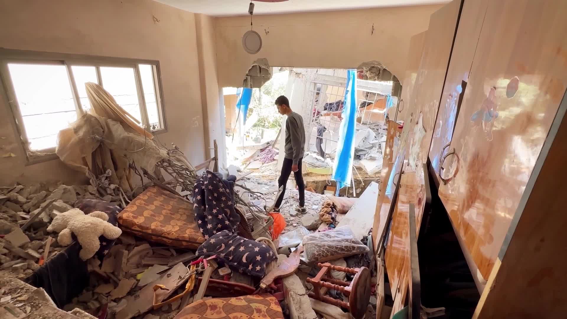 Aftermath of Israeli airstrike in Gaza