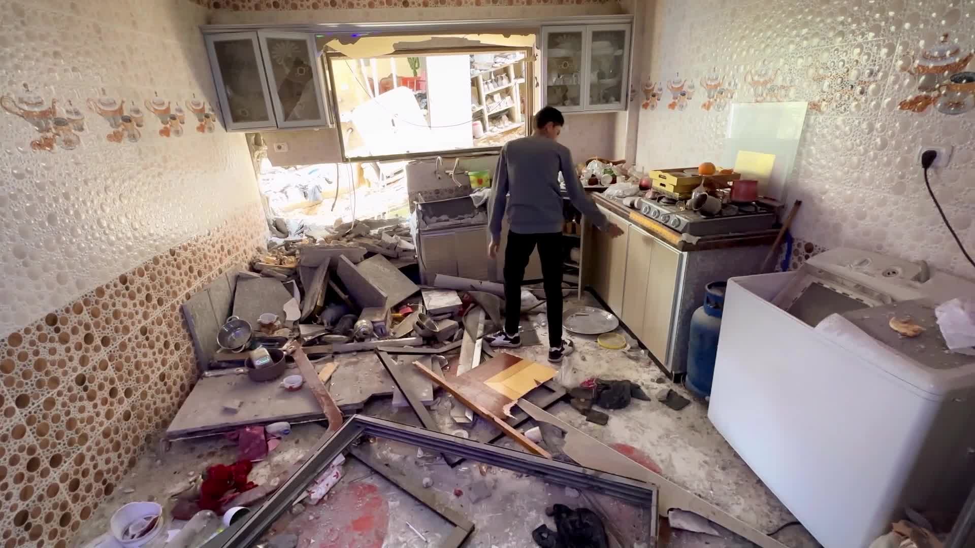 Aftermath of Israeli airstrike in Gaza