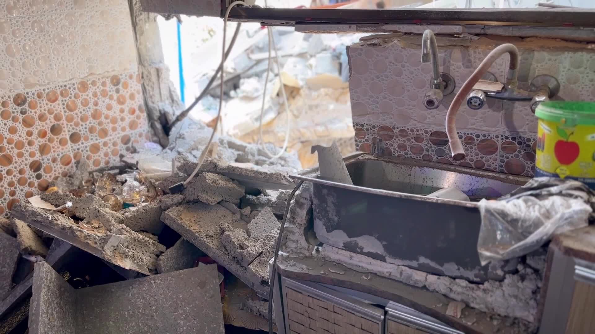 Aftermath of Israeli airstrike in Gaza