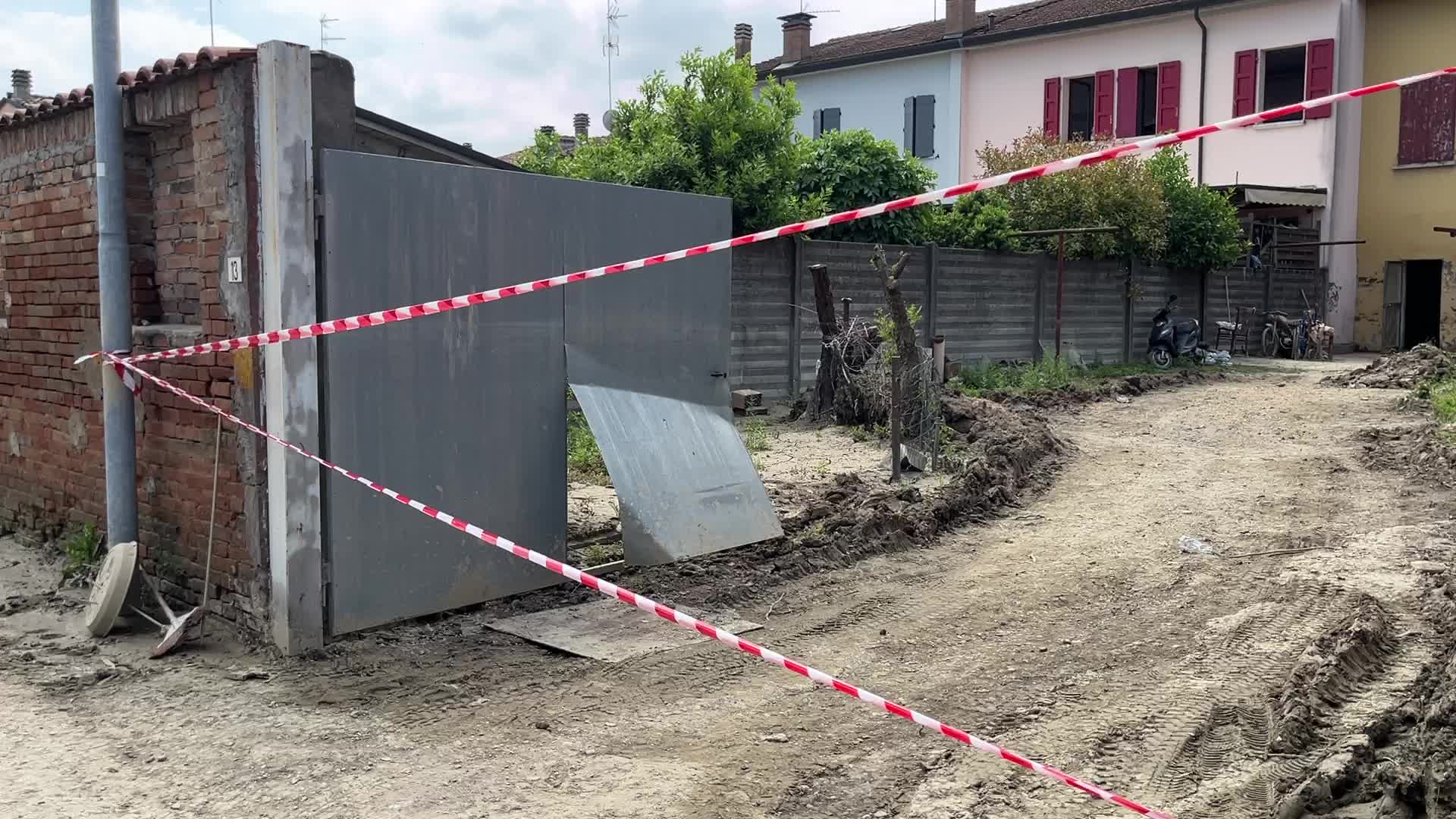 The flood damage in Sant'Agata Sul Santerno in Emilia Romagna