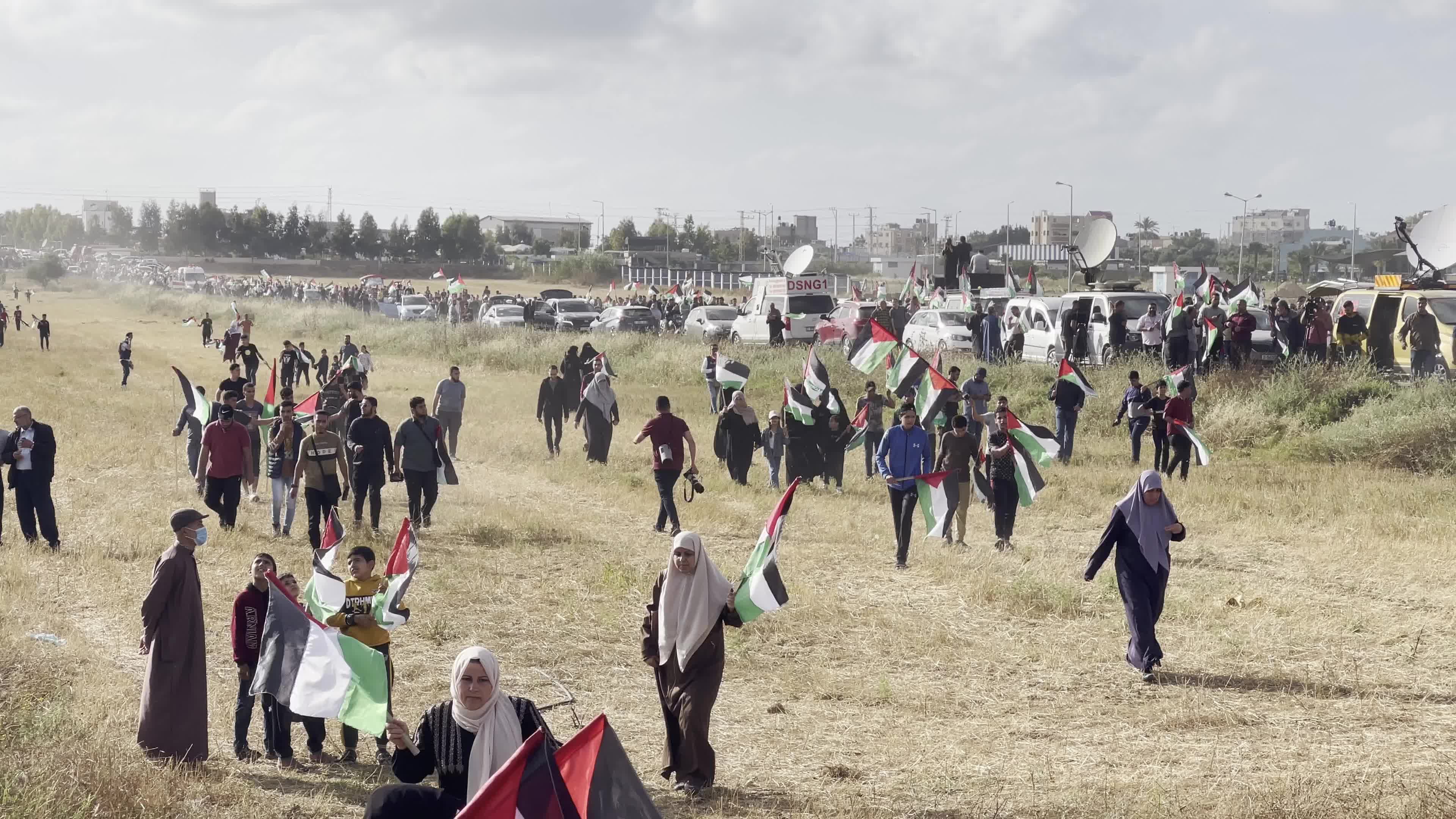 Flag March Protest In Gaza, Palestine