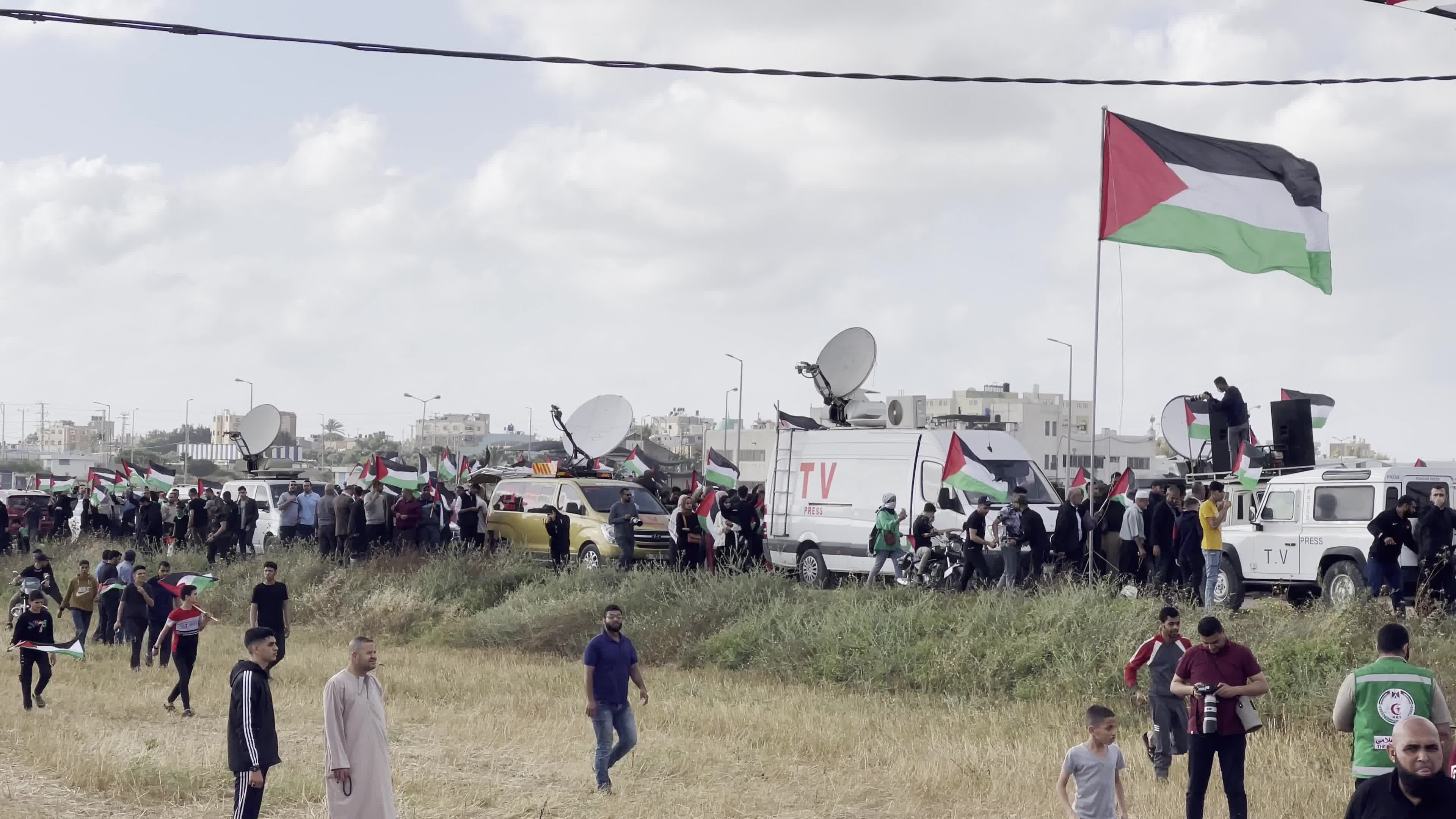 Flag March Protest In Gaza, Palestine
