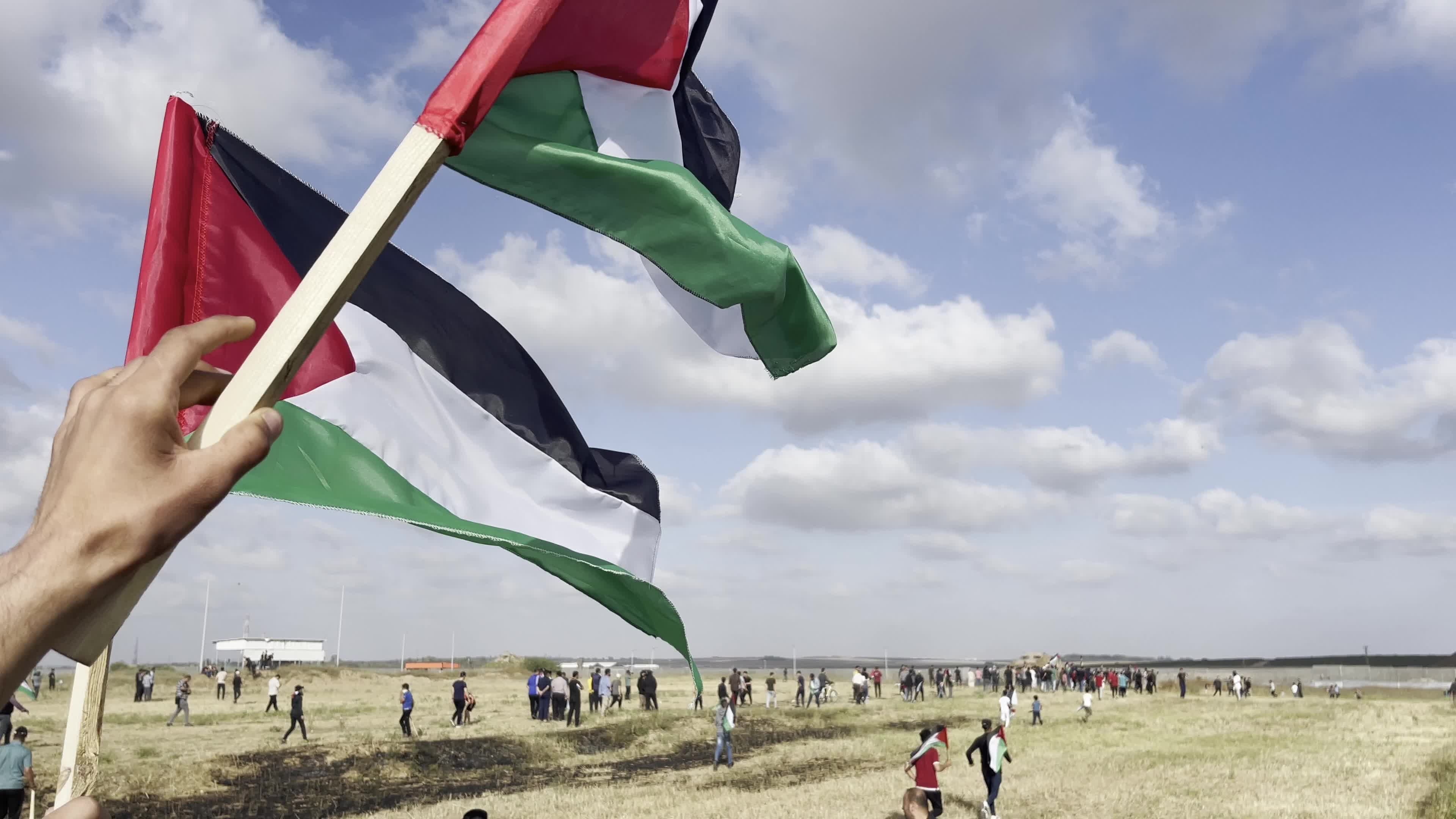 Flag March Protest In Gaza, Palestine