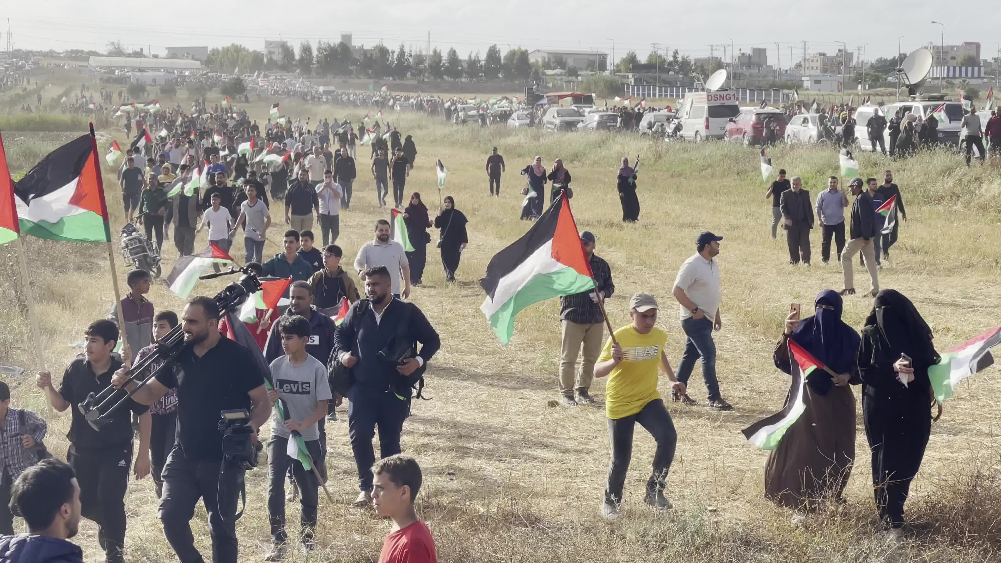 Flag March Protest In Gaza, Palestine