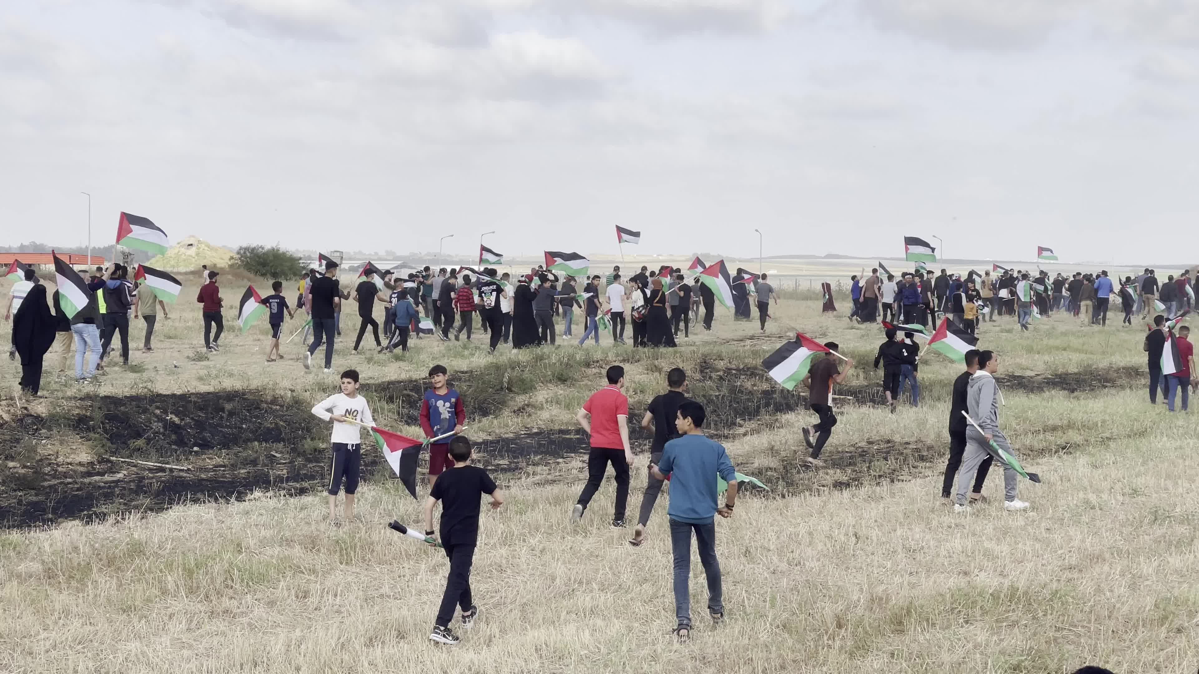 Flag March Protest In Gaza, Palestine