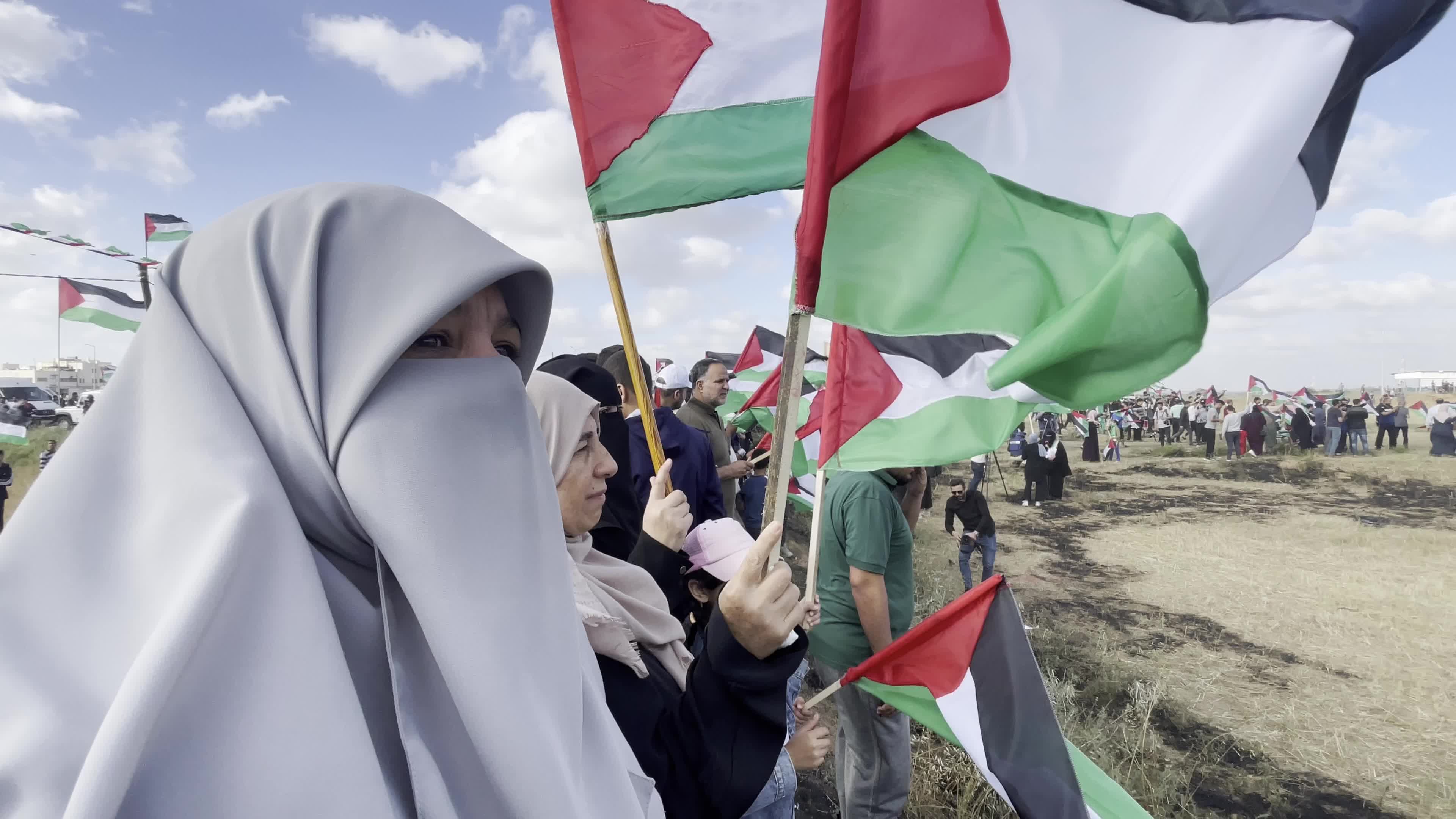Flag March Protest In Gaza, Palestine