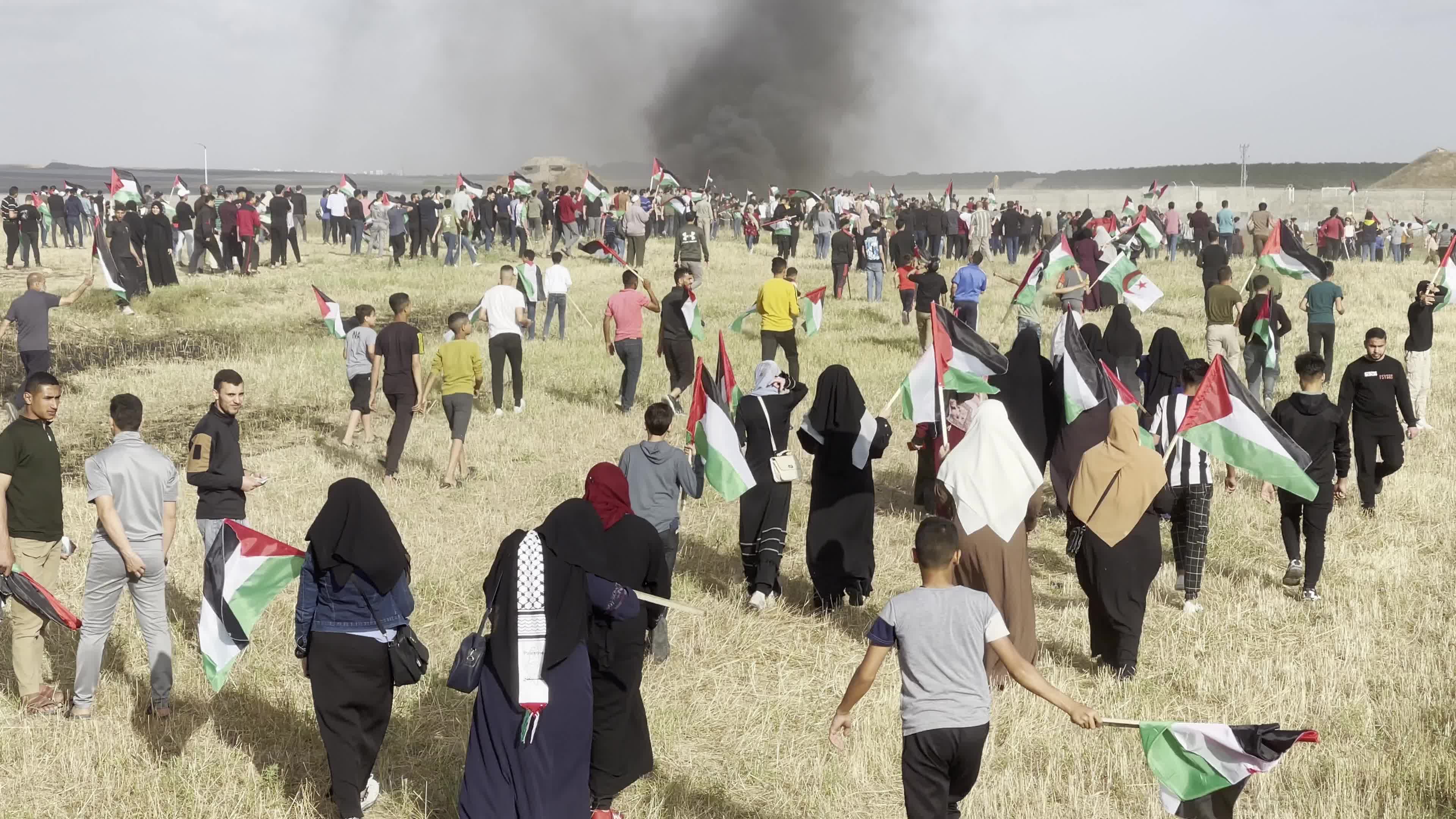 Flag March Protest In Gaza, Palestine