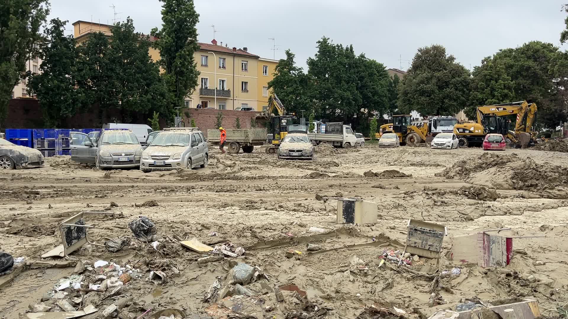 The flood damage in Faenza in Emilia Romagna