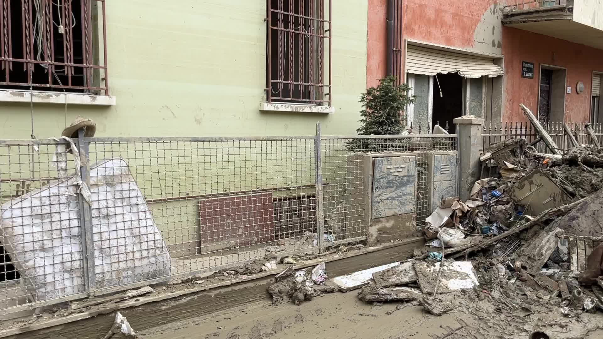 The flood damage in Faenza in Emilia Romagna