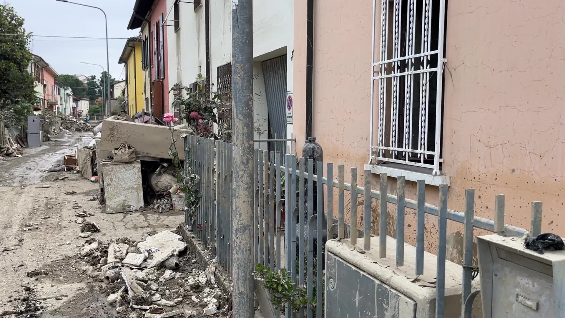 The flood damage in Faenza in Emilia Romagna