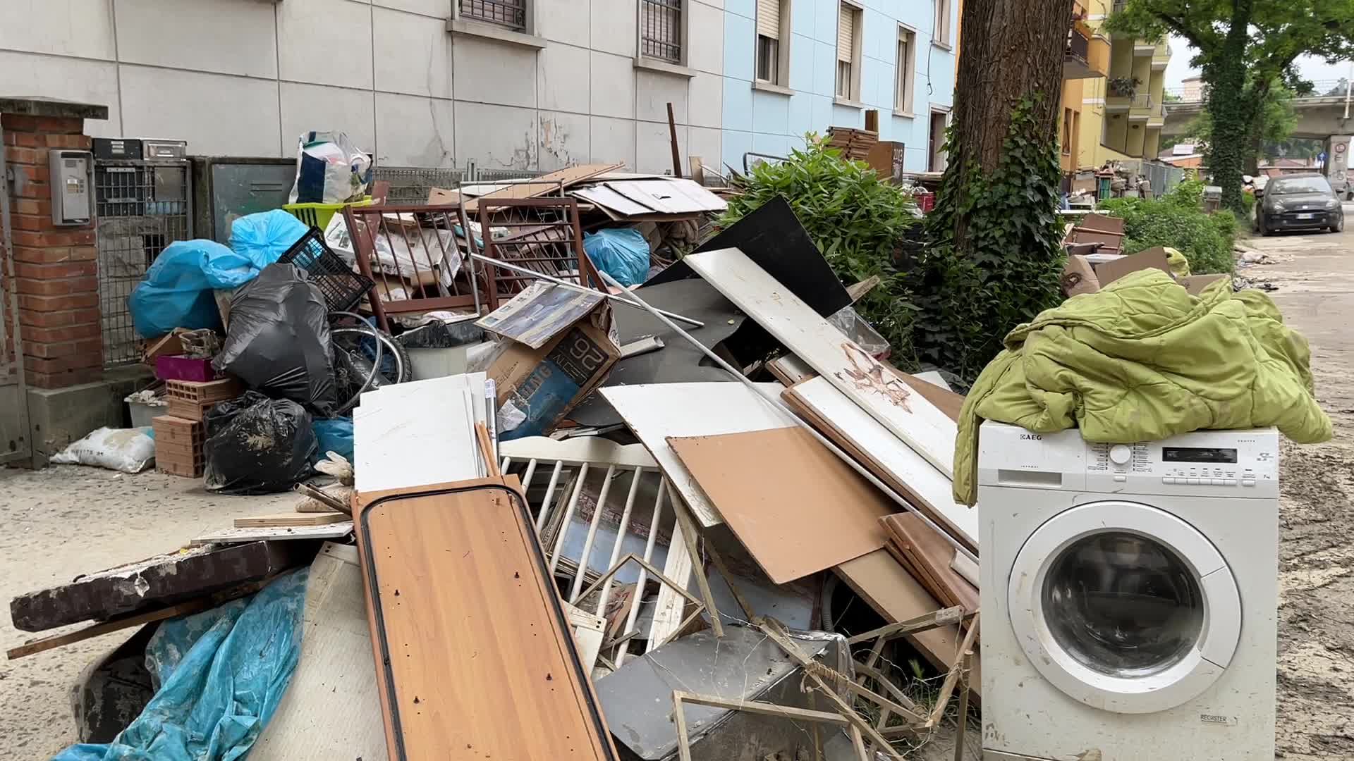 The flood damage in Faenza in Emilia Romagna