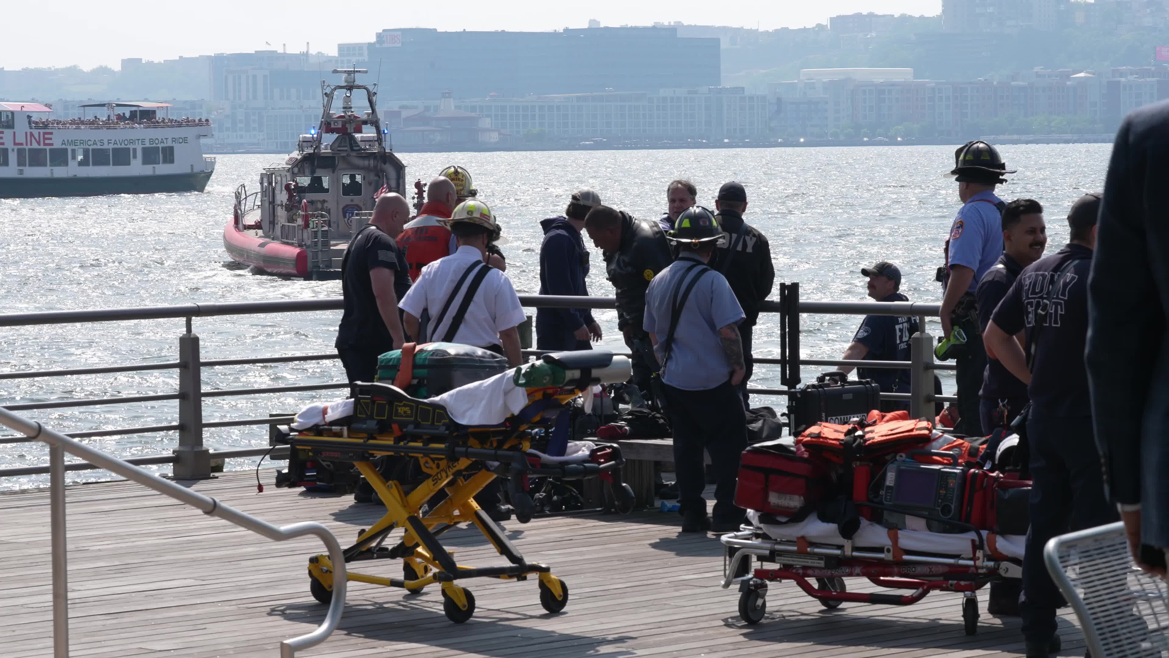 Water Rescue for a Possible Drownling Victim at Pier 84