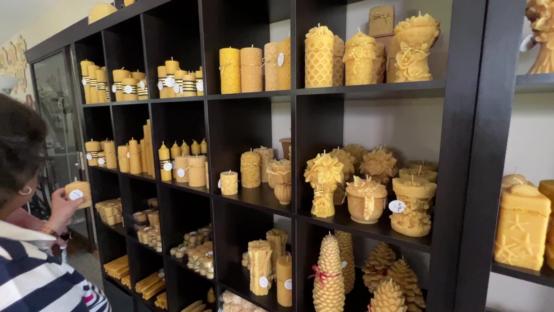Beeswax candle production