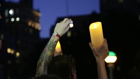 'Lights for Liberty' Demonstration In New York