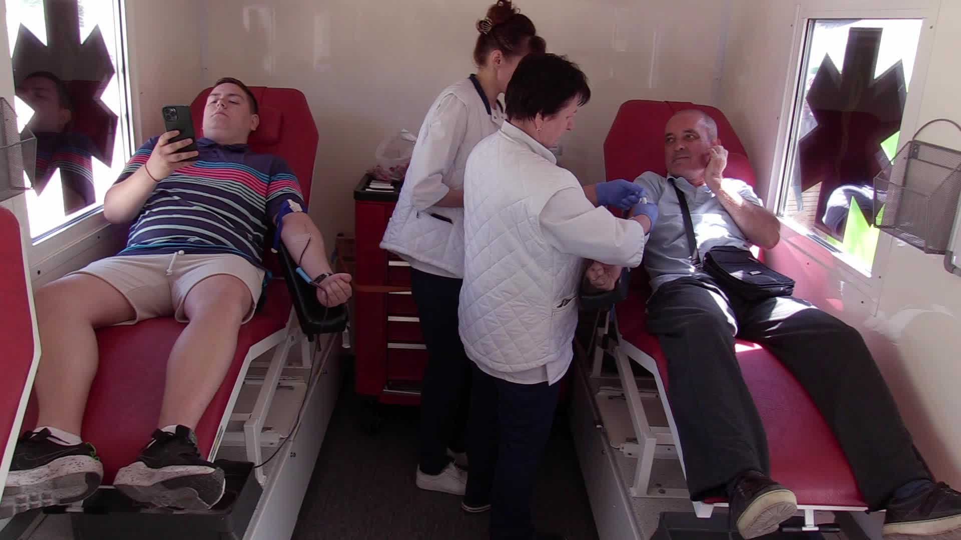 Local residents donate blood for Ukrainian Army in Kyiv, amid Russia's invasion of Ukraine.