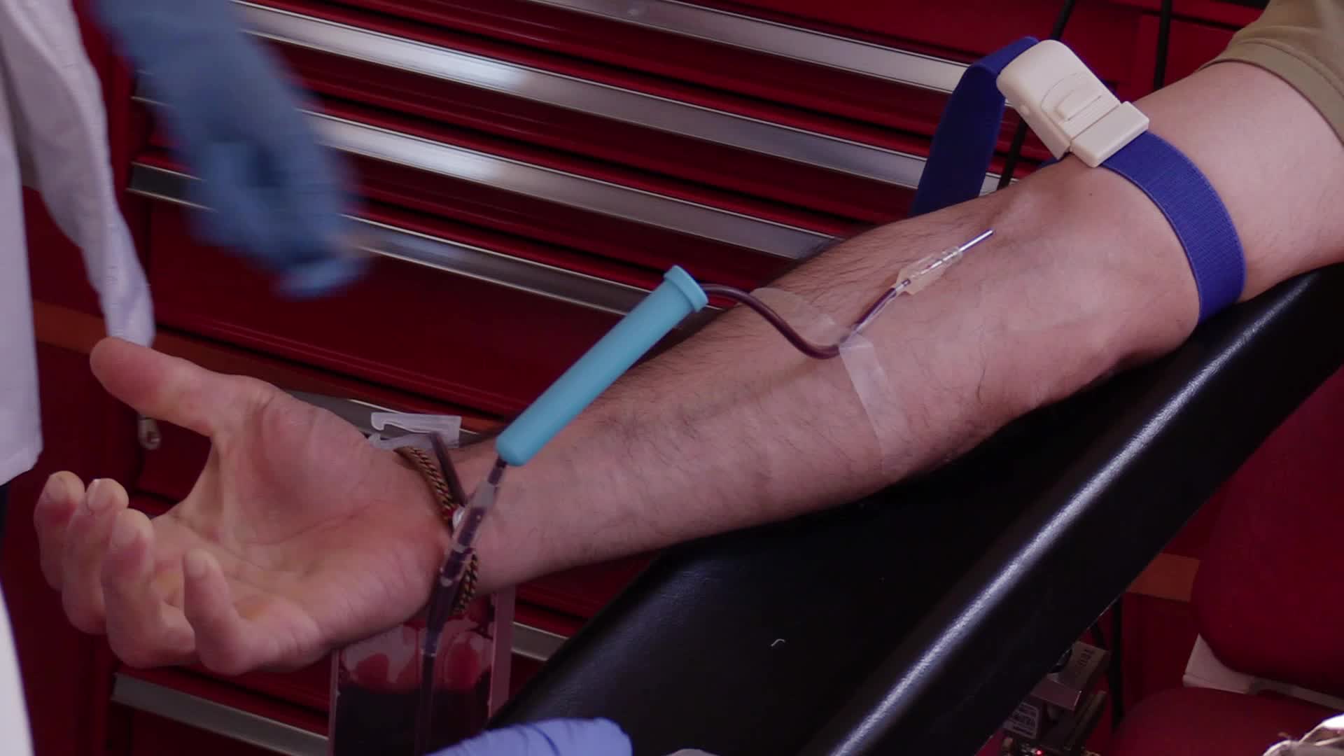 Local residents donate blood for Ukrainian Army in Kyiv, amid Russia's invasion of Ukraine.