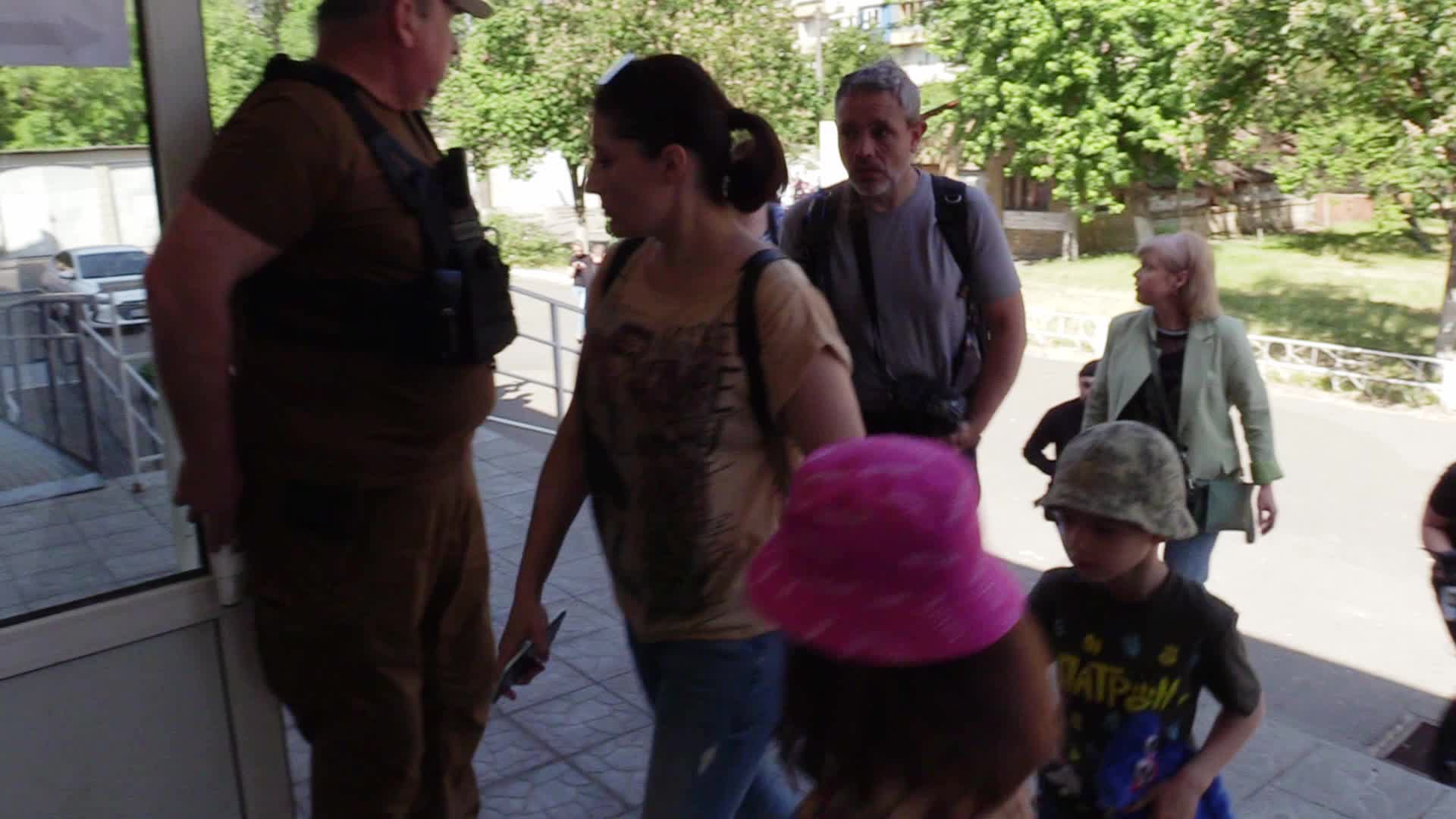 Locals take shelter in a bomb shelter during an air raid alert in Kyiv, amid Russia's invasion of Ukraine