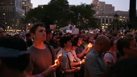 'Lights for Liberty' Demonstration In New York