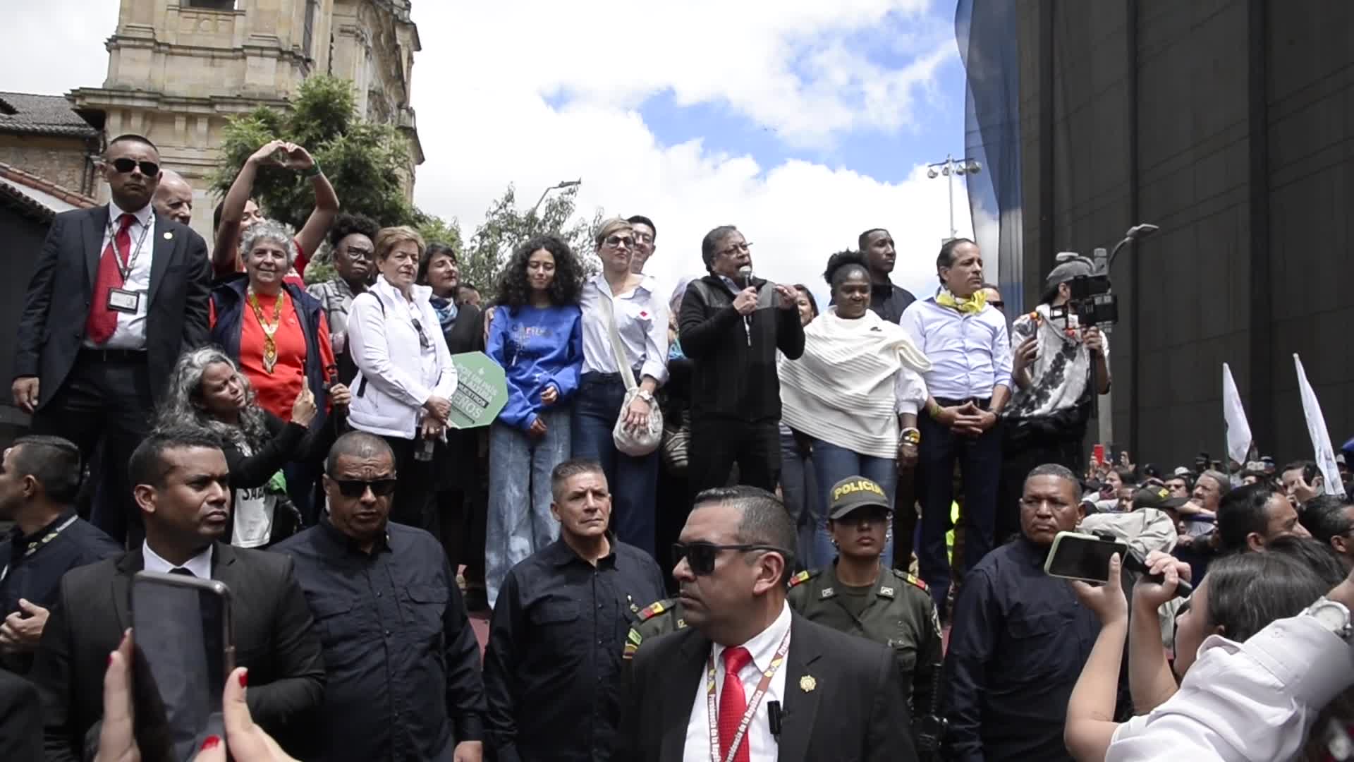 Government Supporters Demonstrate for Social Reforms in Colombia