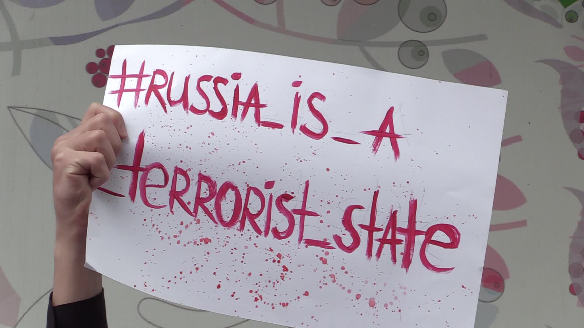 A rally in front of the United Nations mission in Kyiv, amid Russia's invasion of Ukraine.